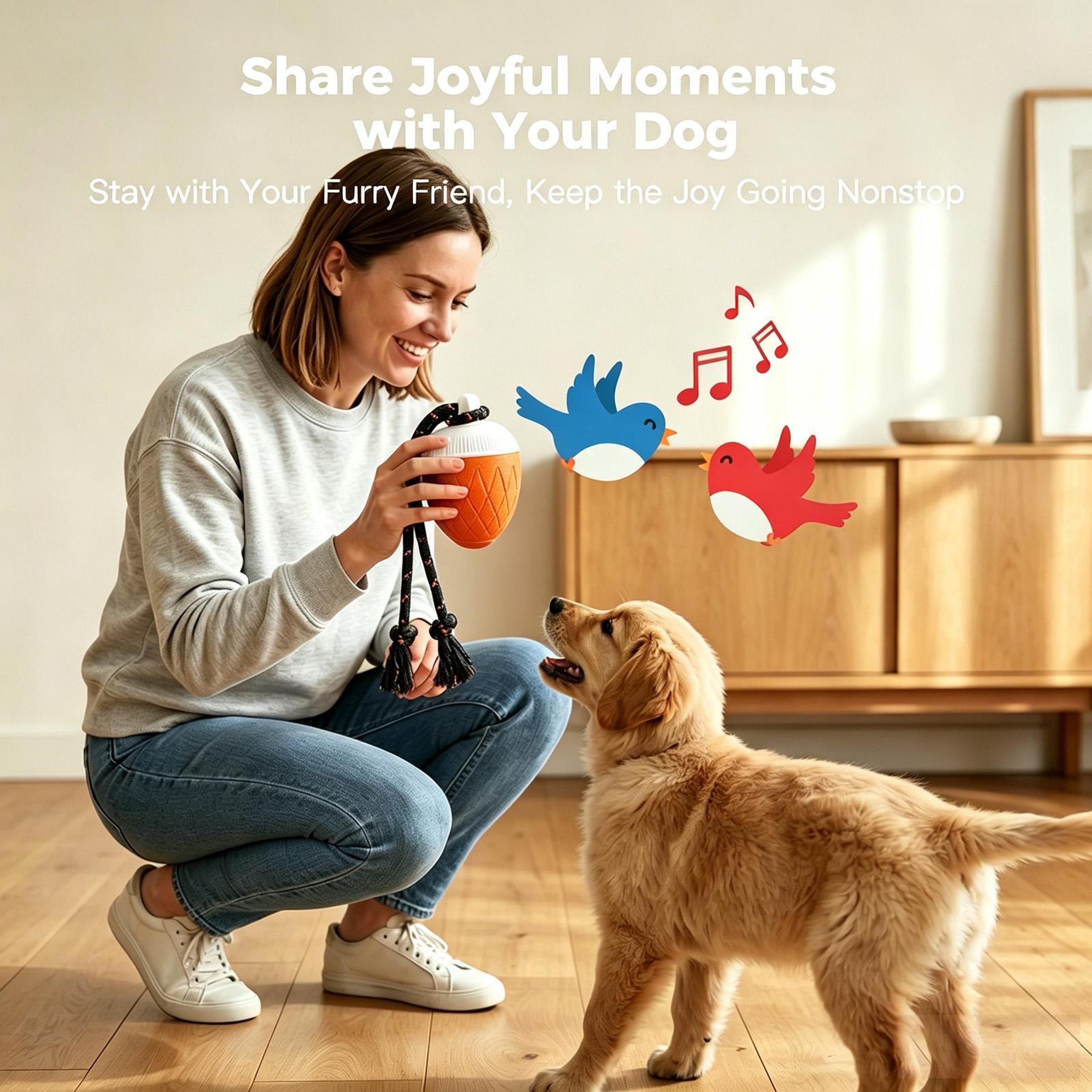 Interactive Automatic Dog Toy Ball With Rope Lights And Sound For Smart Pet Training 6