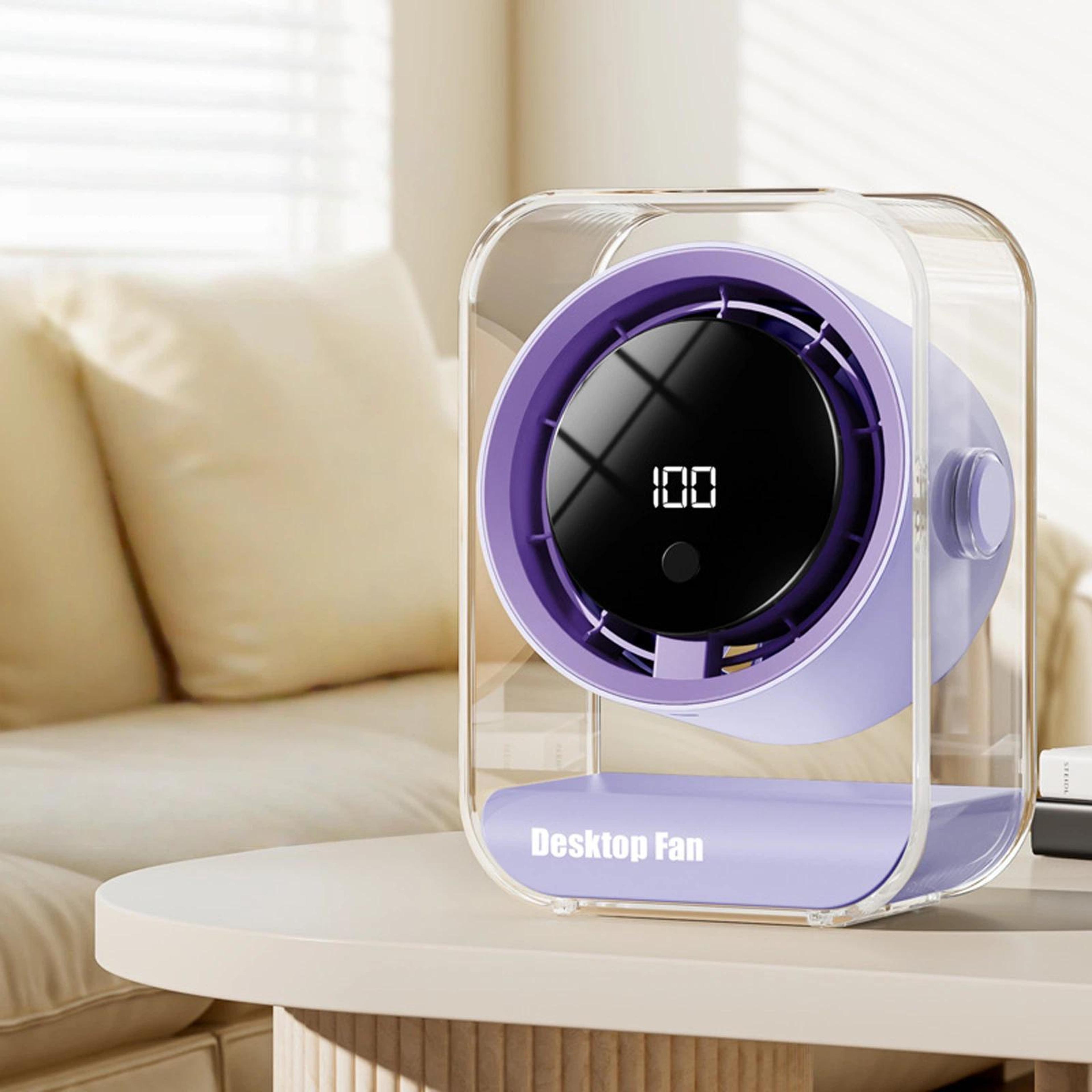 Portable Desk Fan With Digital Display Smart Timer And USB Rechargeable Quiet Air Circulator 12