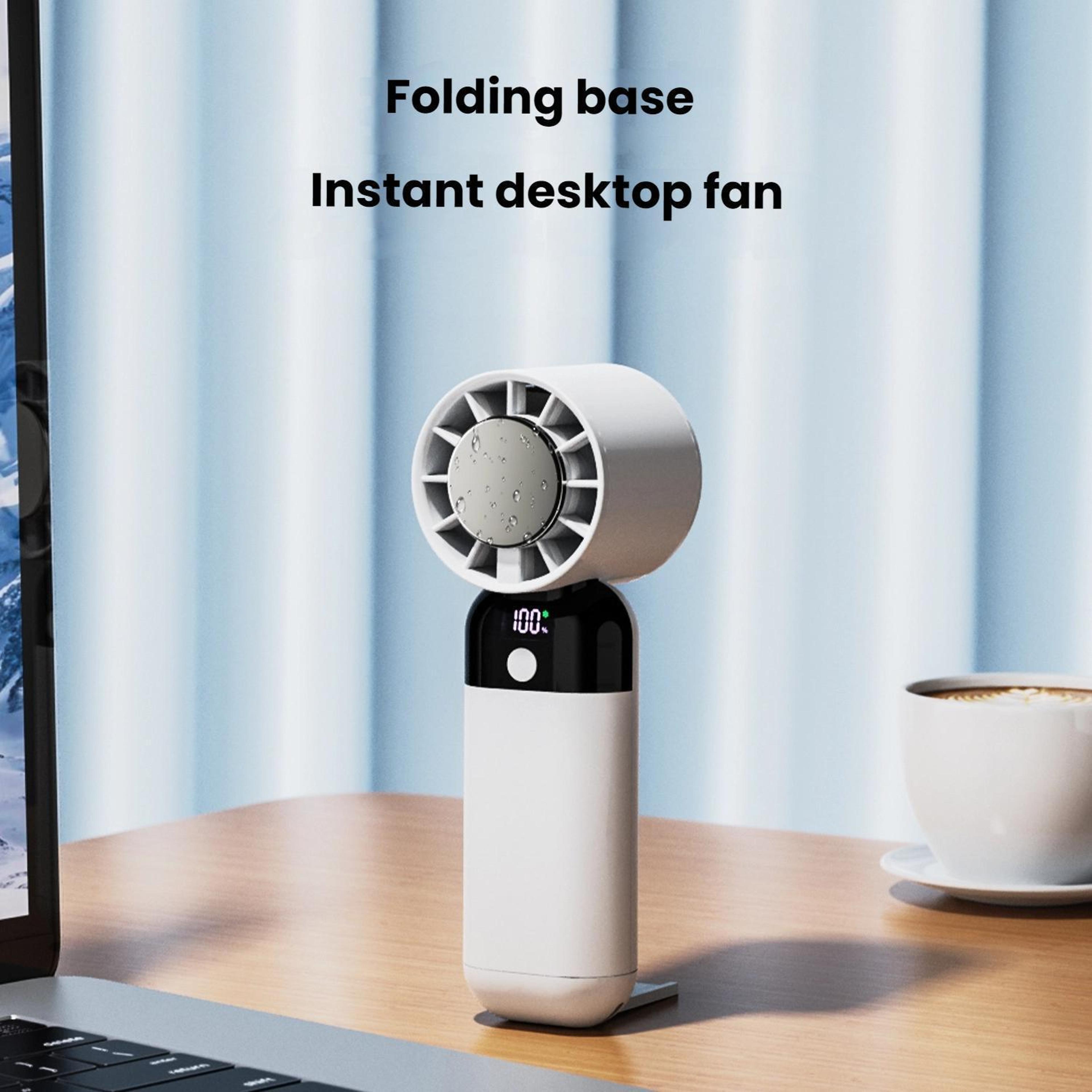 Portable Cooling Fan With Digital Display Handheld Fan  Cold Compress USB Rechargeable 4