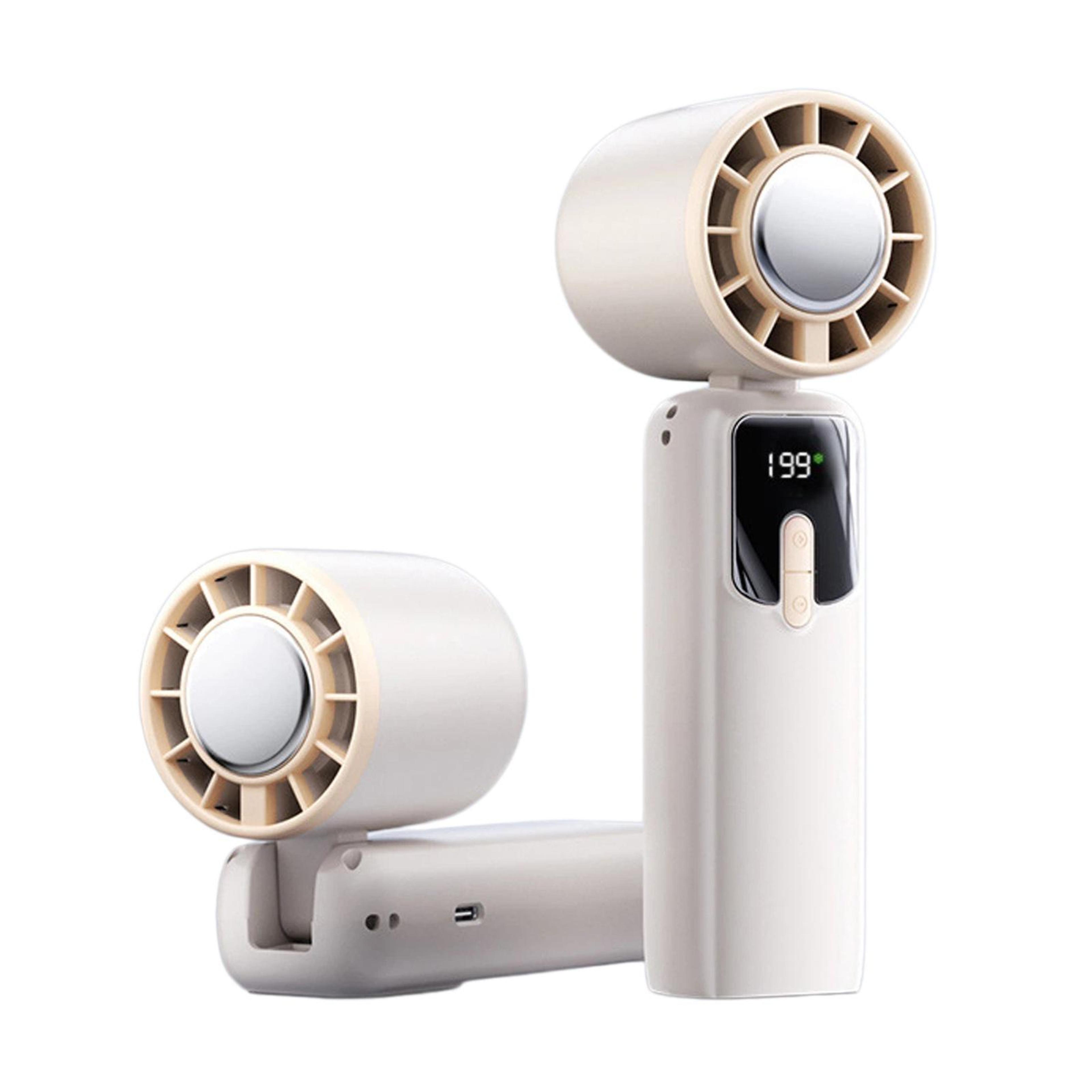 Portable Handheld Fan With Ice Cooling Digital Display  Speed Rechargeable Airflow 8