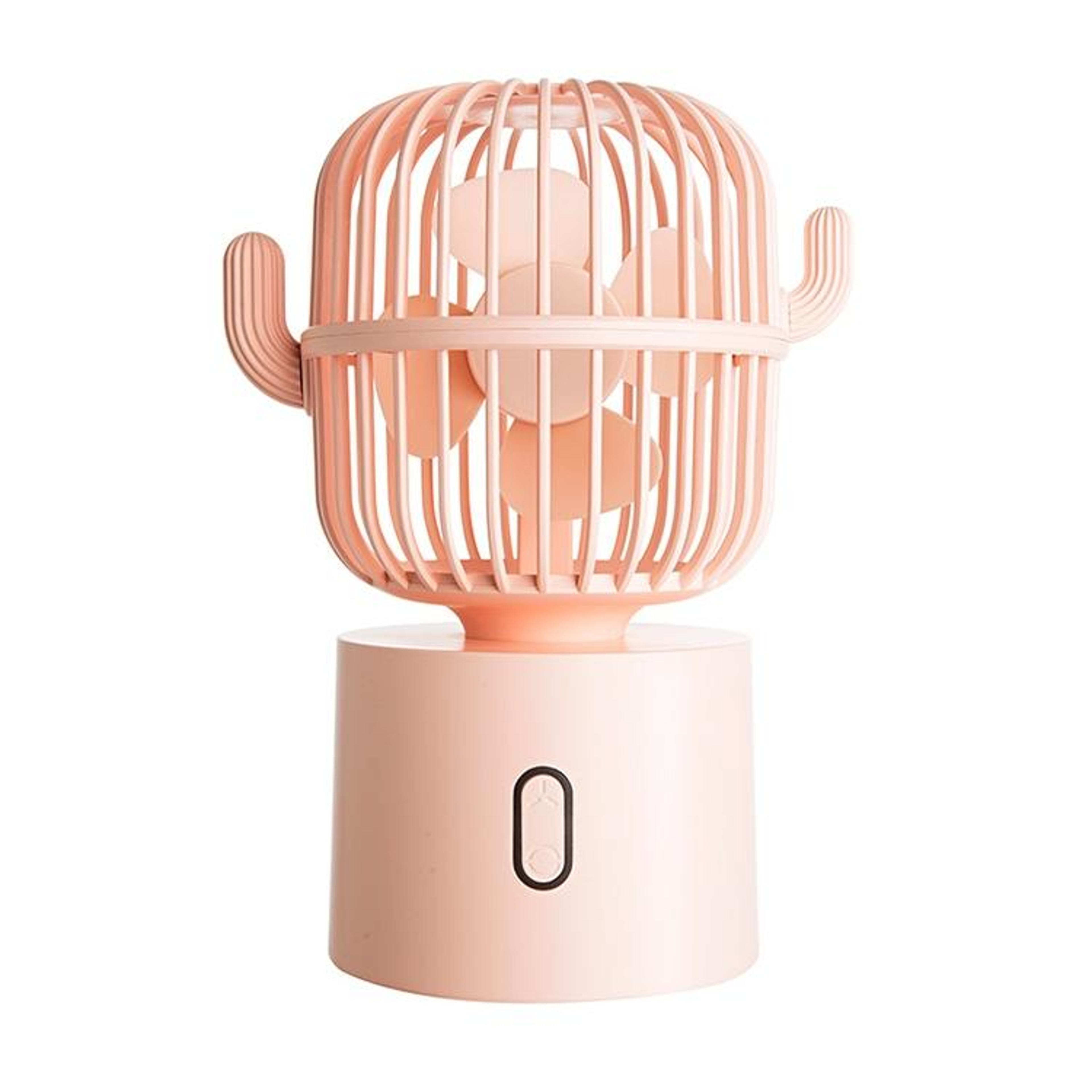 Cactus USB Rechargeable Mini Desk Fan With Oscillating Head And Handheld Portable Cooling 0