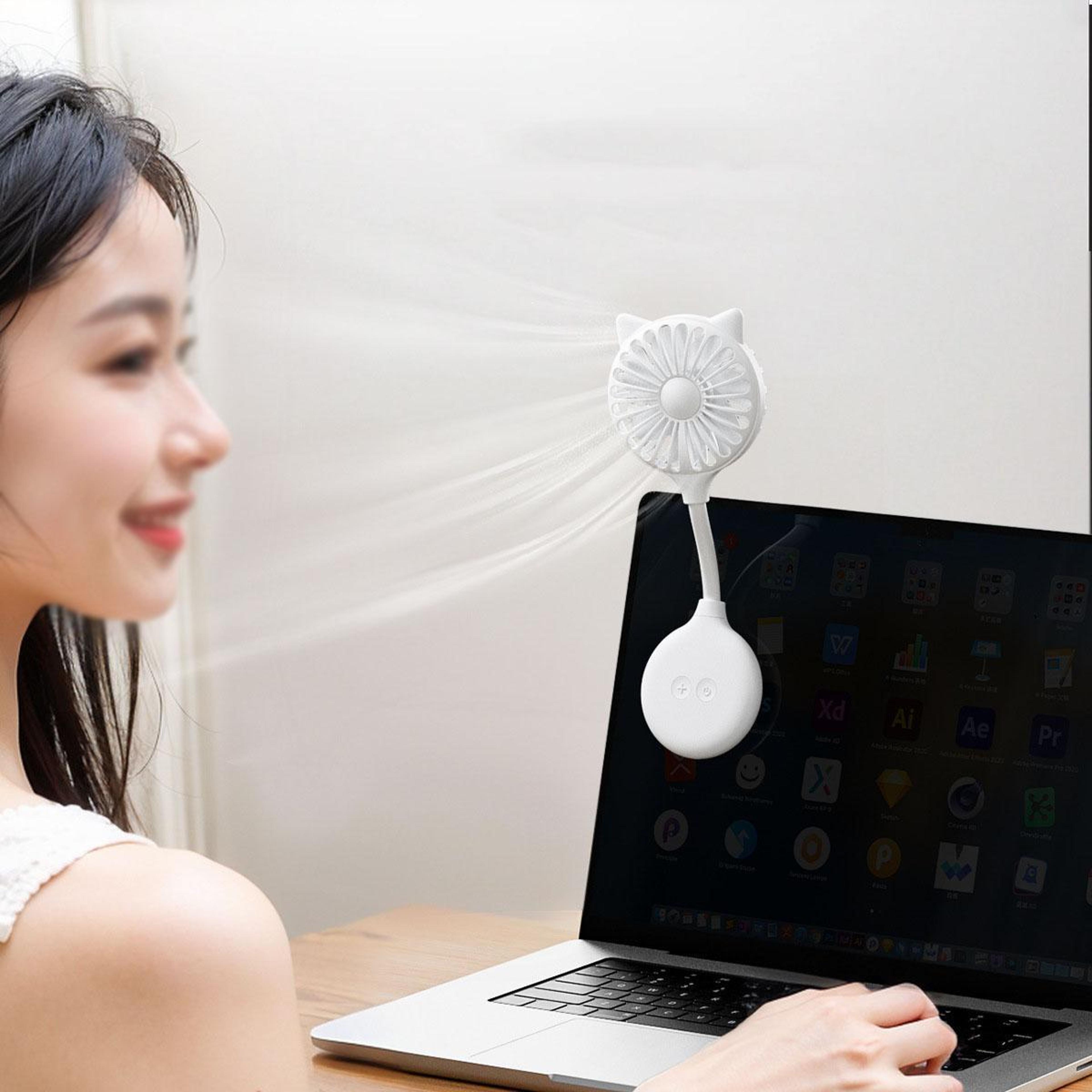 Portable Desk Fan USB Rechargeable Mini Cooling Fan With Suction Cup And Foldable Design 8
