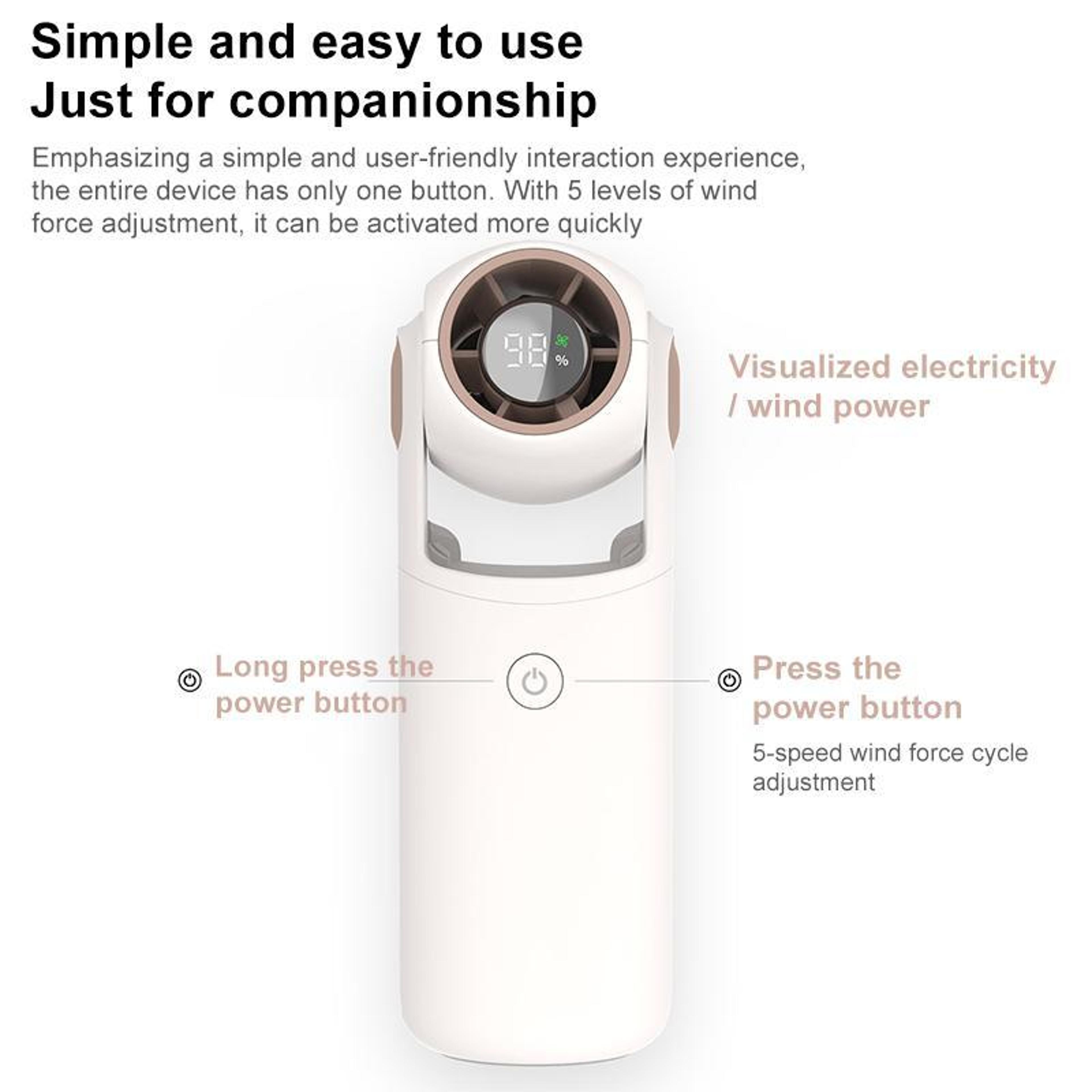 Portable Handheld Fan With Digital Display Foldable Rechargeable Mini Cooling Fan 8