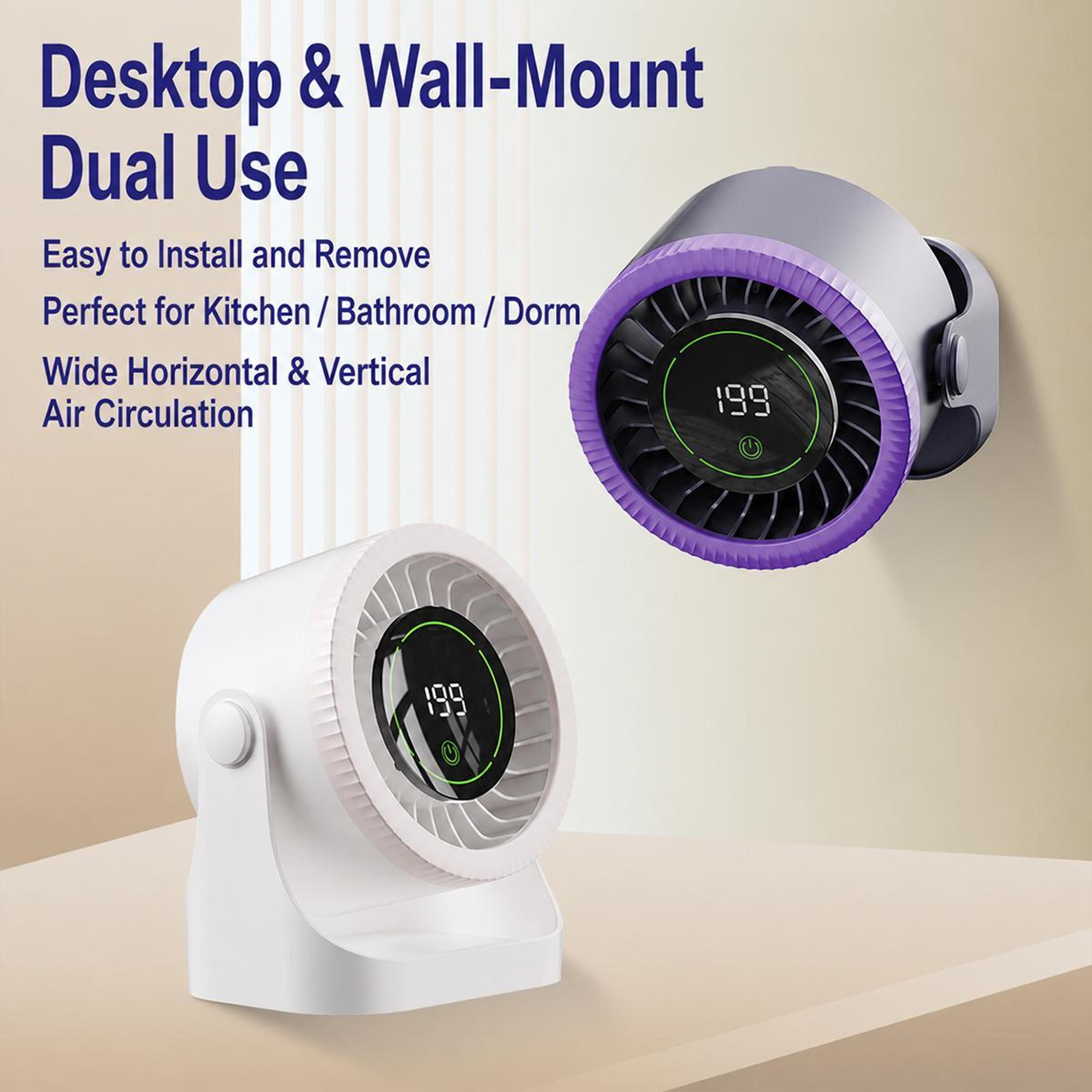 Dual Duct Desktop Circulating Fan With Digital Display  Stepless Speed Control 10