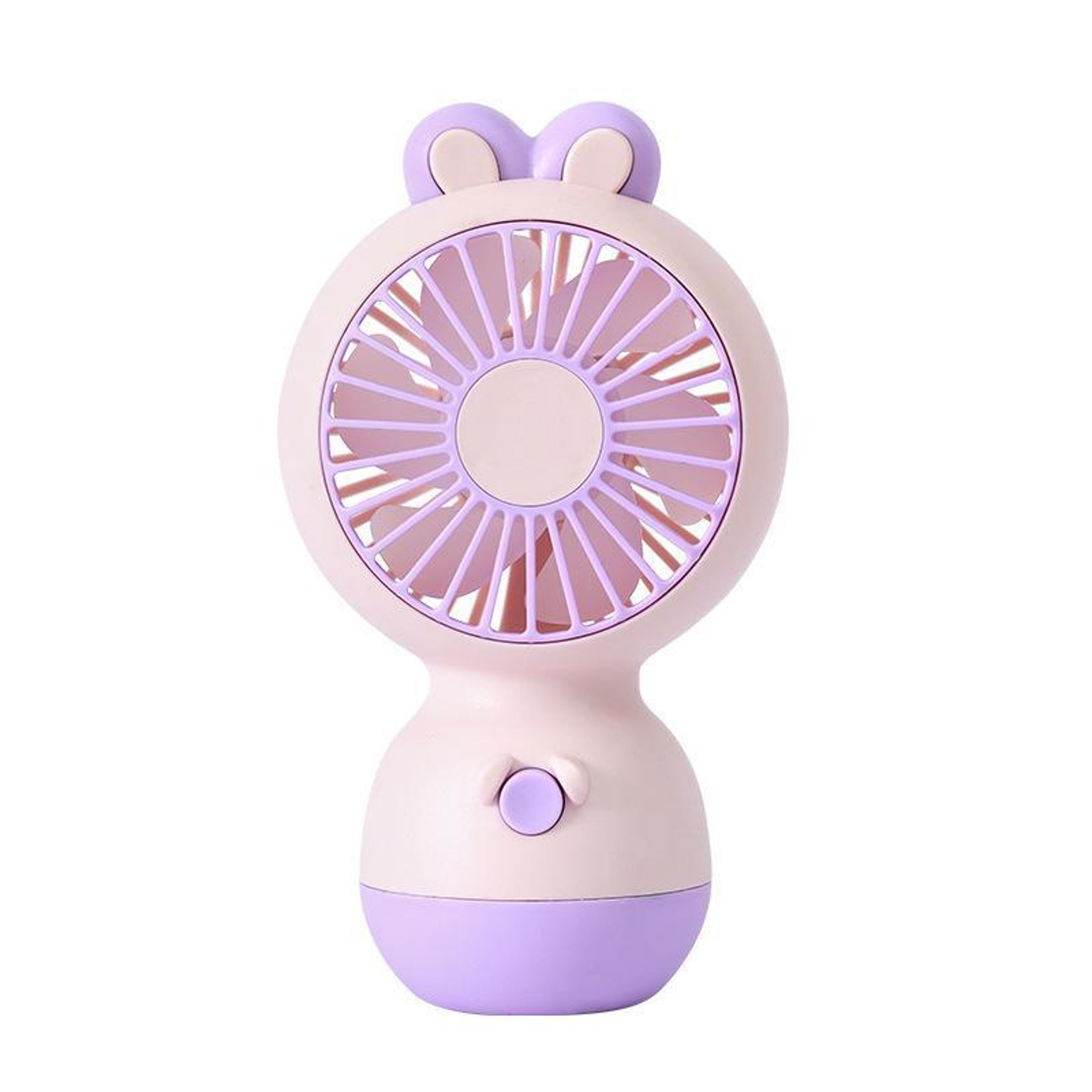 Cute Rabbit Rechargeable Mini Fan Portable Desktop  Handheld Cooling Fan For Kids 0