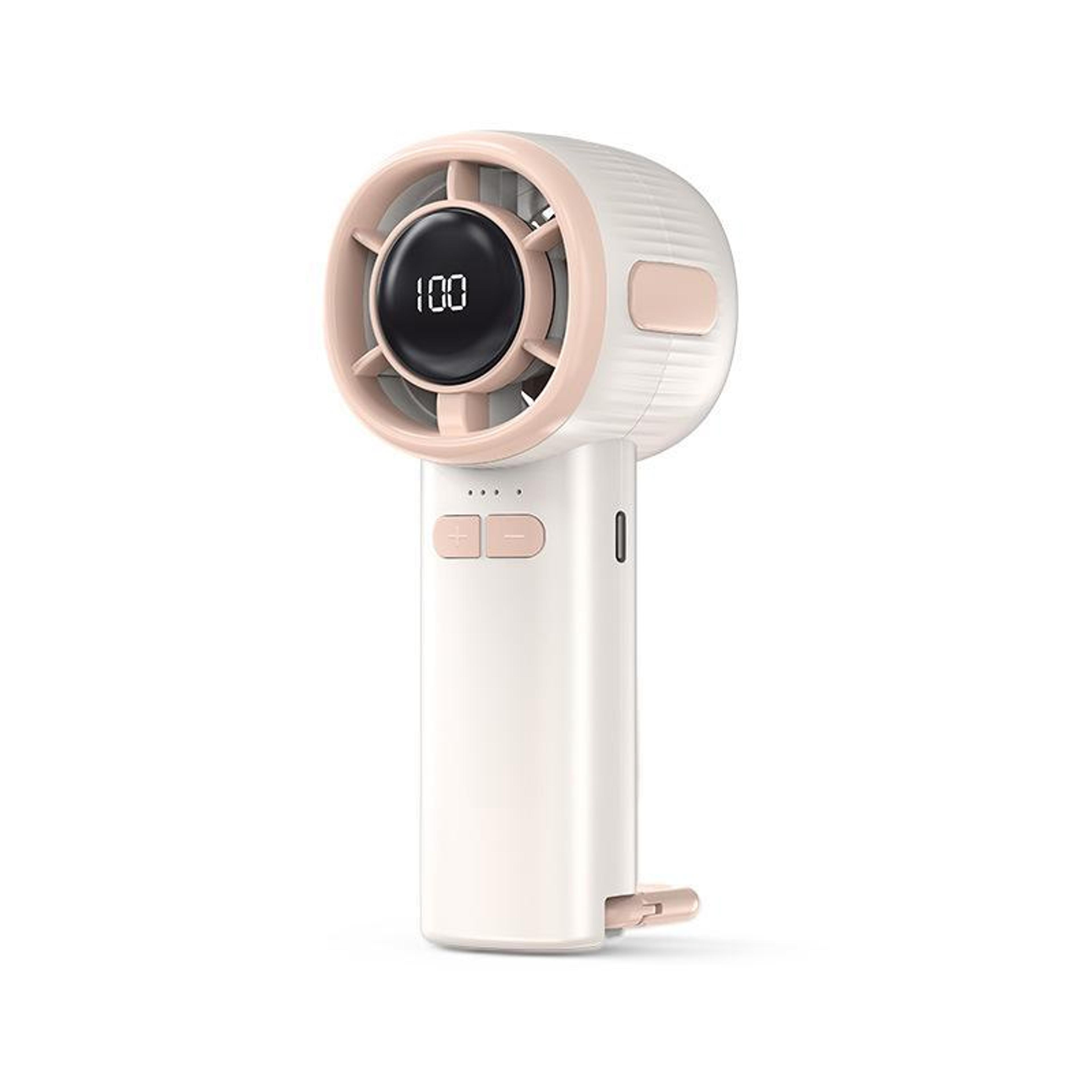 Portable Handheld Fan With Digital Display USB Rechargeable High Speed Mini Fan 0