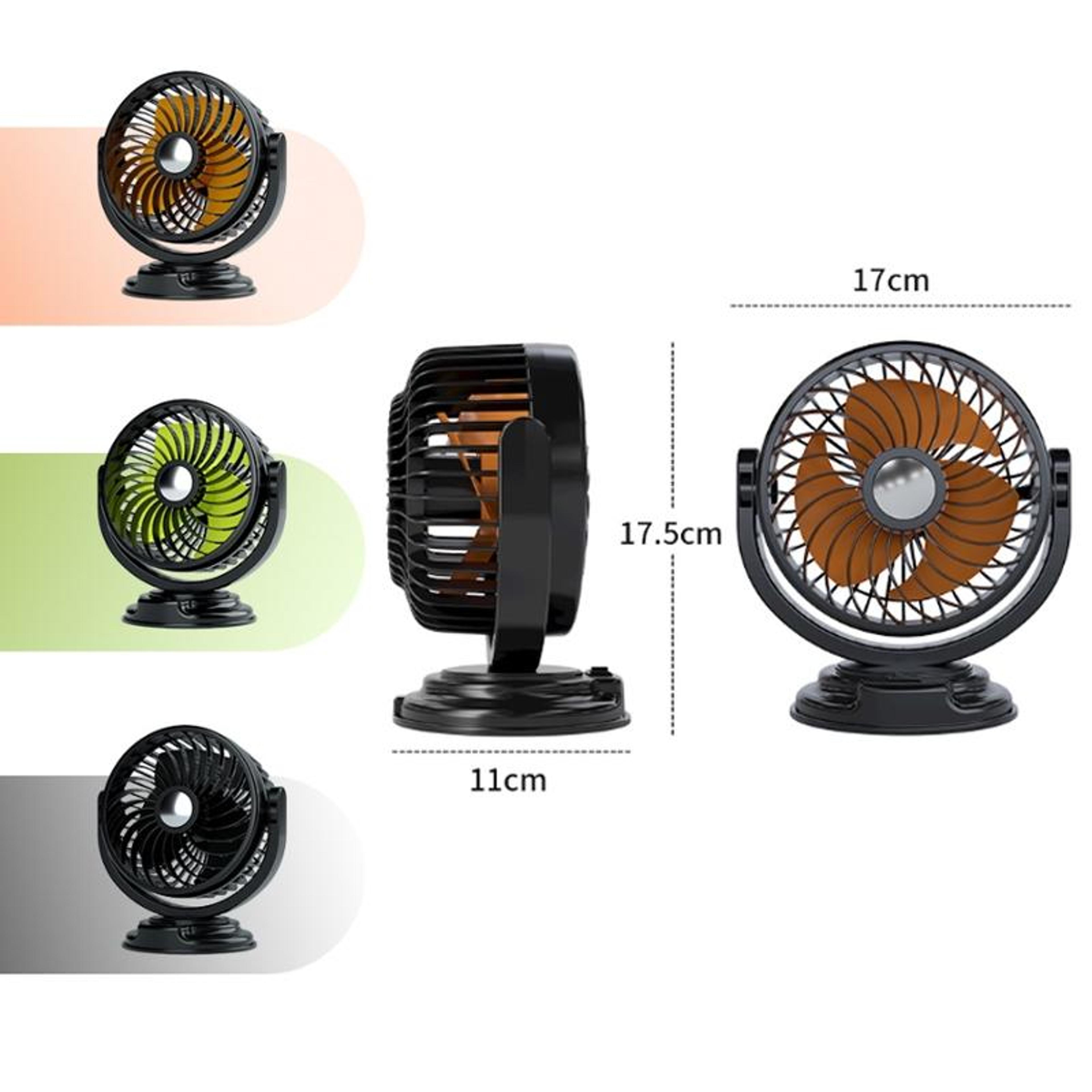 Rotatable Car Cooling Fan Car Fan With Multi Angle Silent Airflow 6