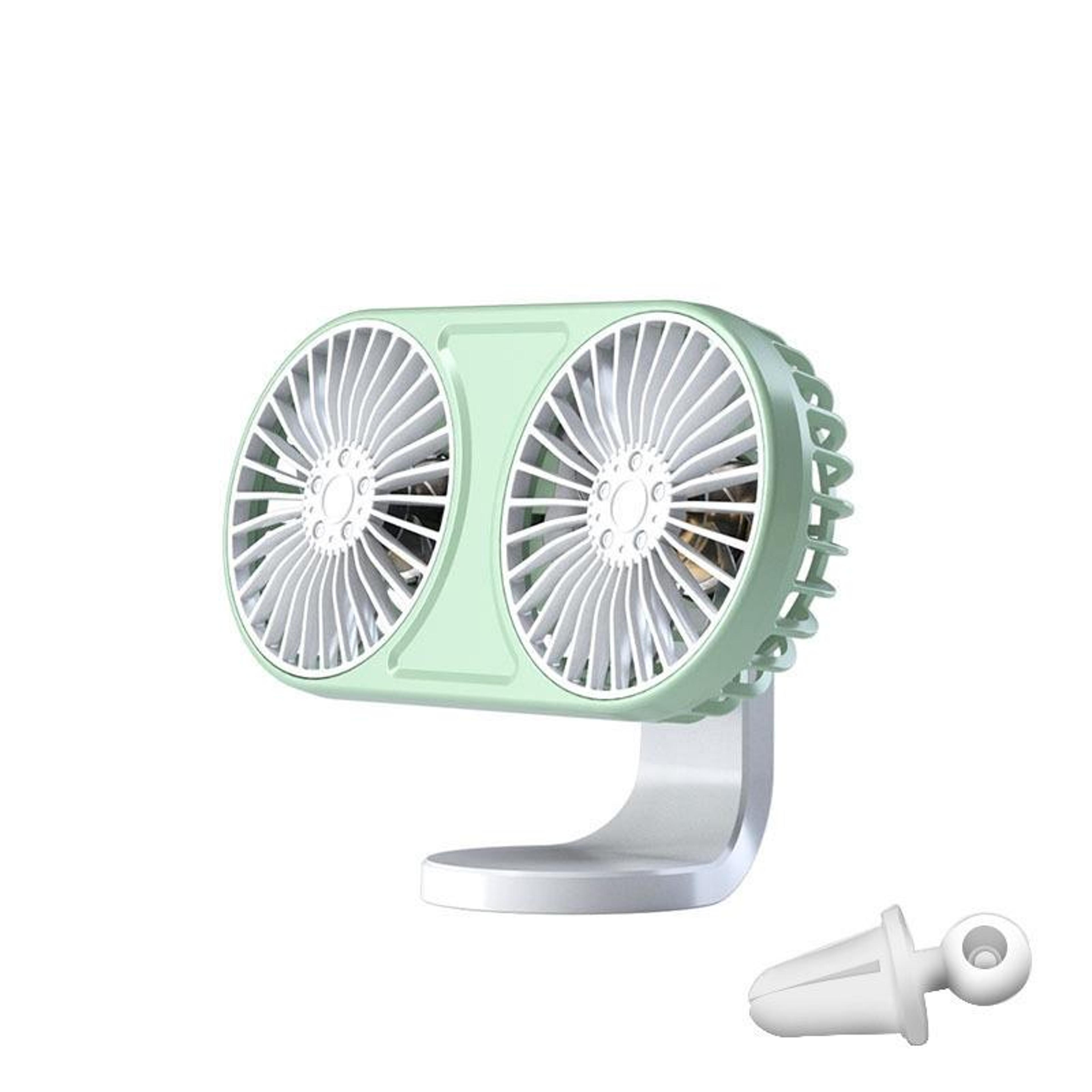 Dual Head Car USB Fan Adjustable Car Cooling Fan With LED Lights For Dashboard And Air Vent 8
