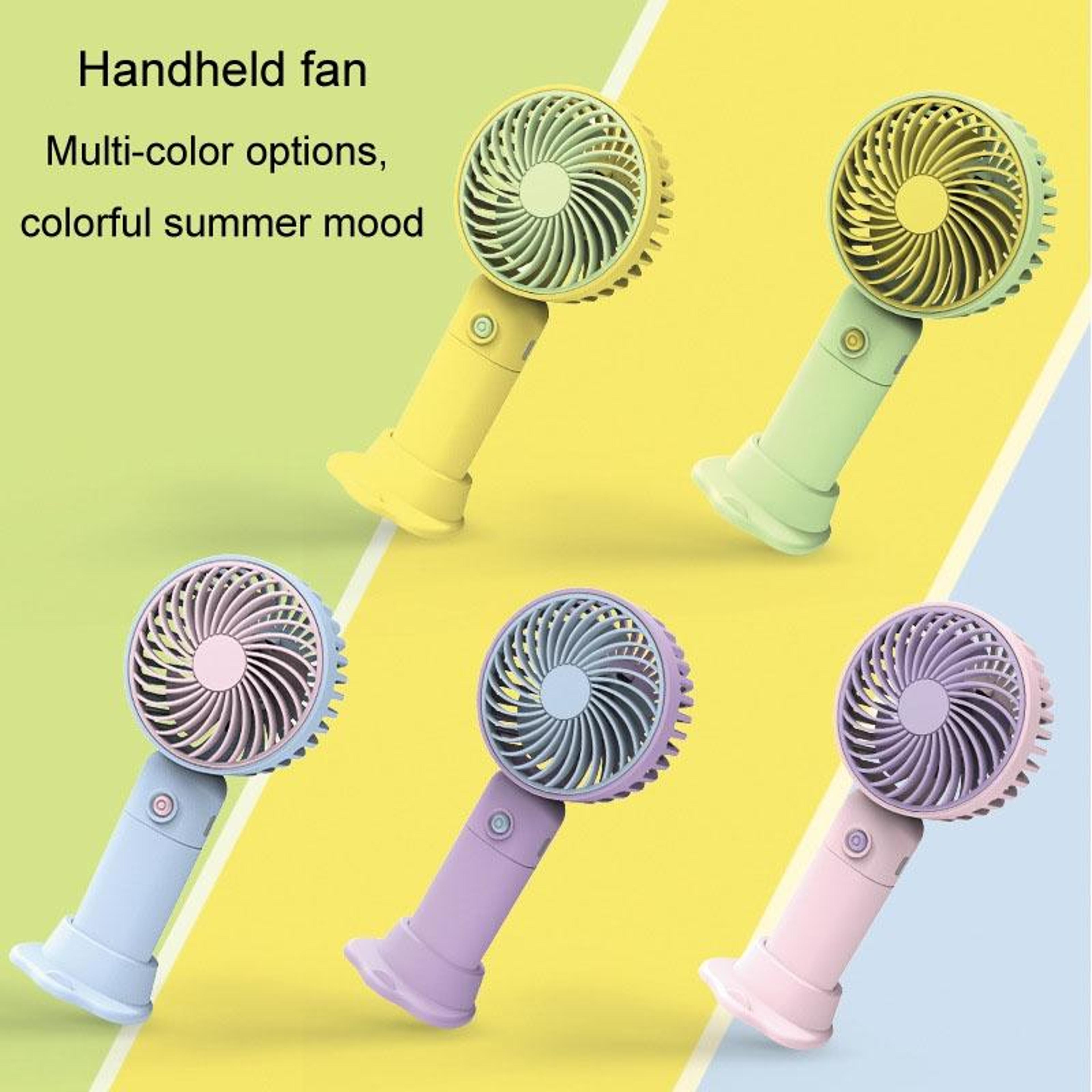 Portable Handheld Fan With Phone Holder USB Rechargeable Desktop Mini Fan Speed Cooling 2
