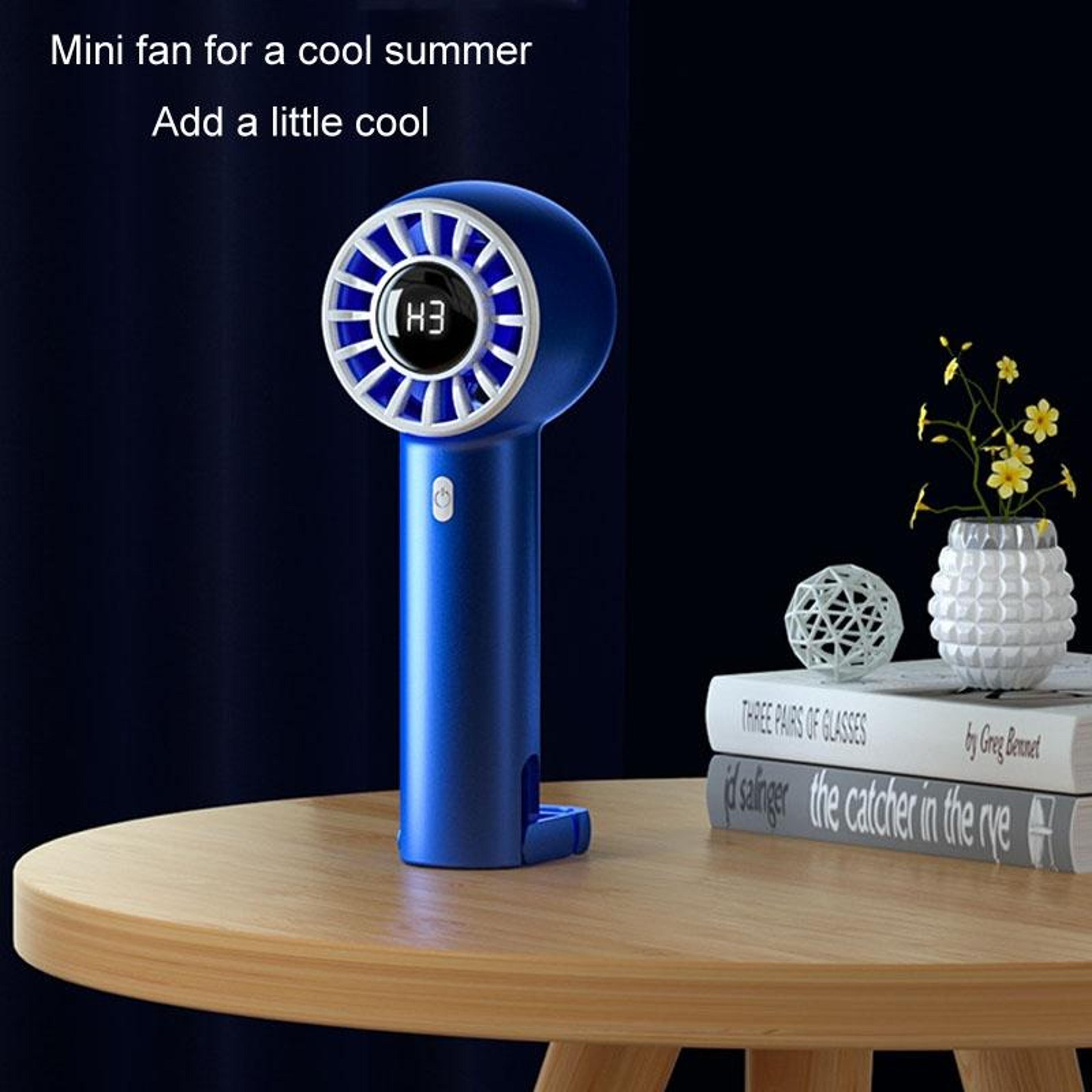 Portable USB Handheld Turbo Fan With Digital Display Foldable Rechargeable Mini Fan 3