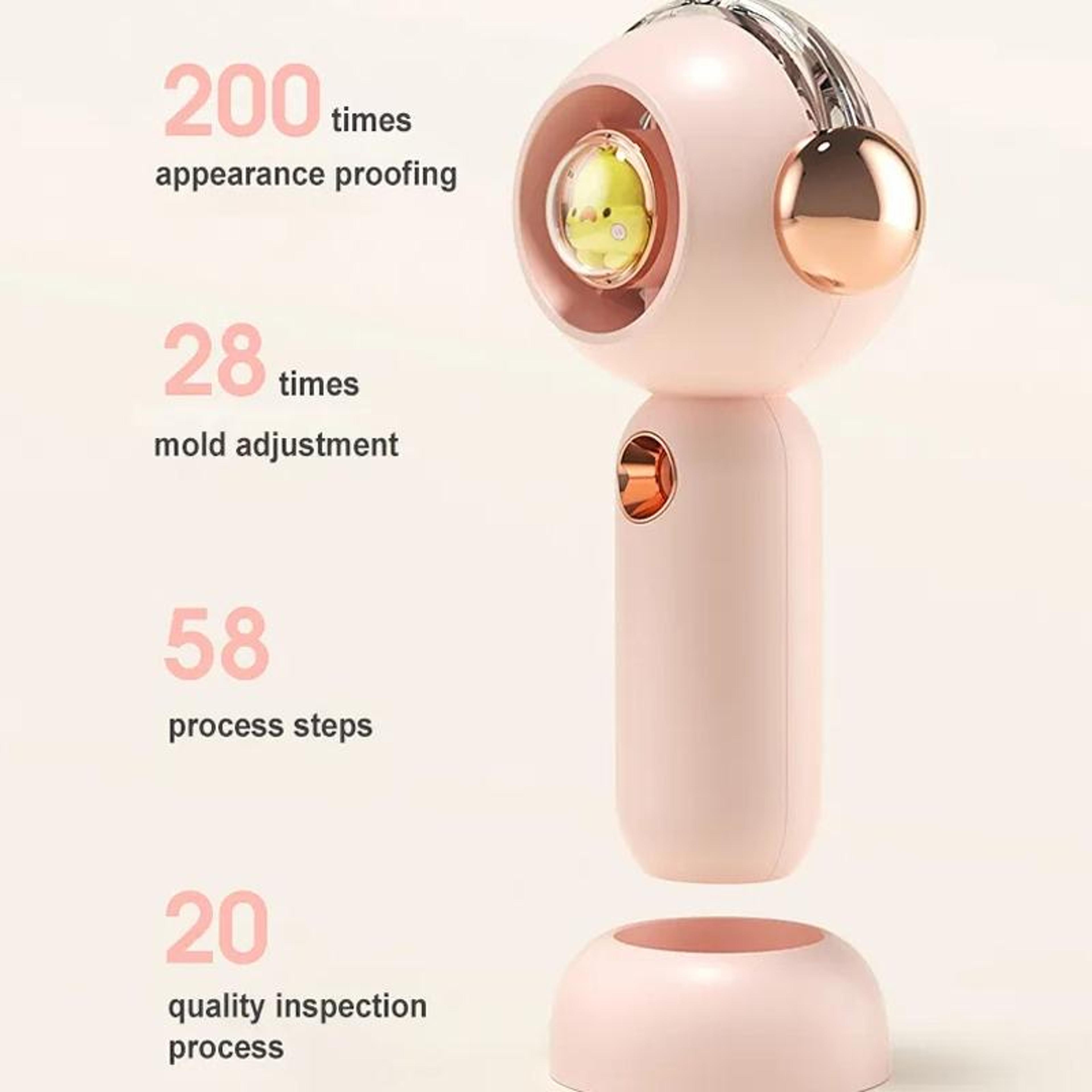 Bladeless Handheld Kids Misting Fan USB Rechargeable Portable Cooling Fan 9