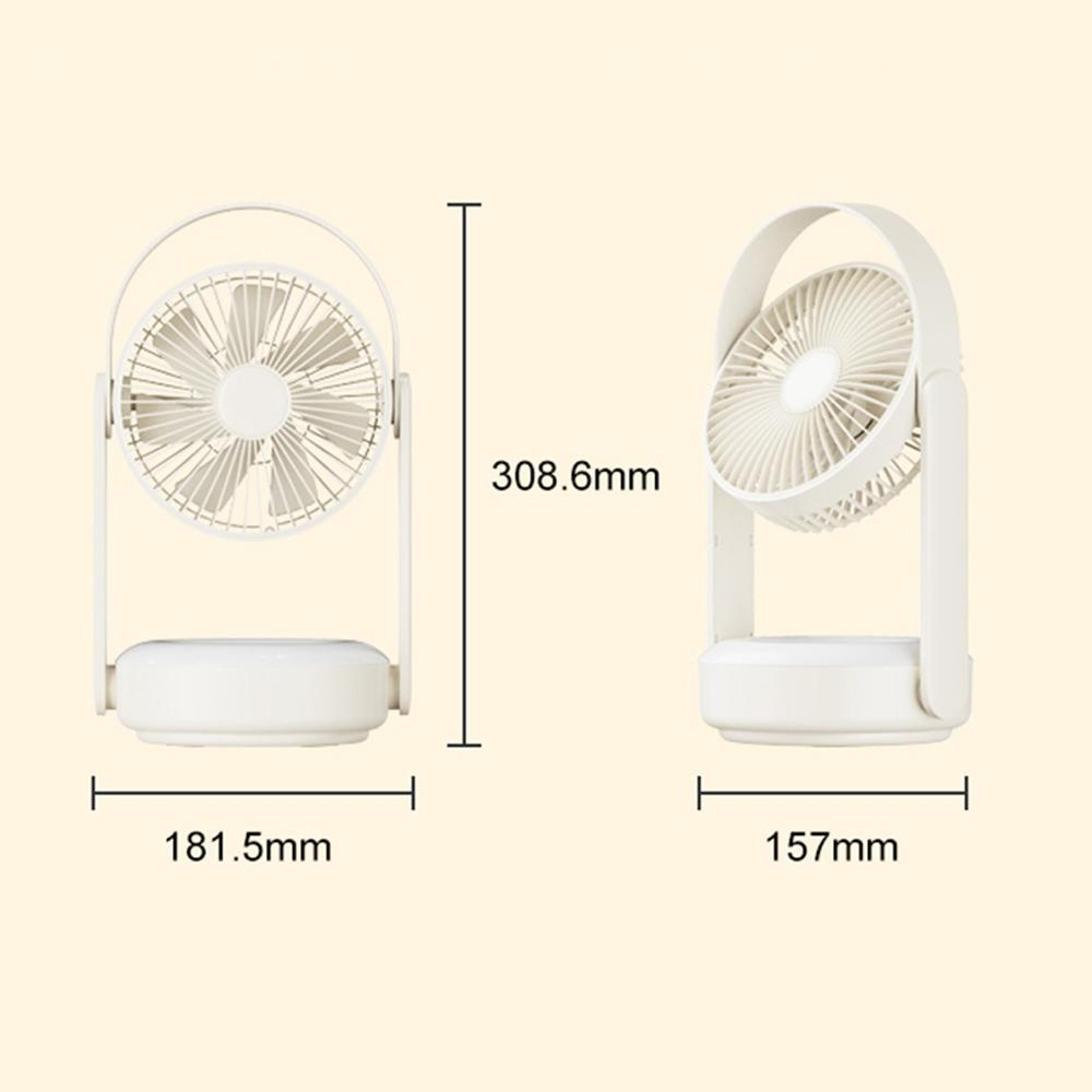Portable Camping Fan With LED Light USB Rechargeable Outdoor Cooling Fan 7