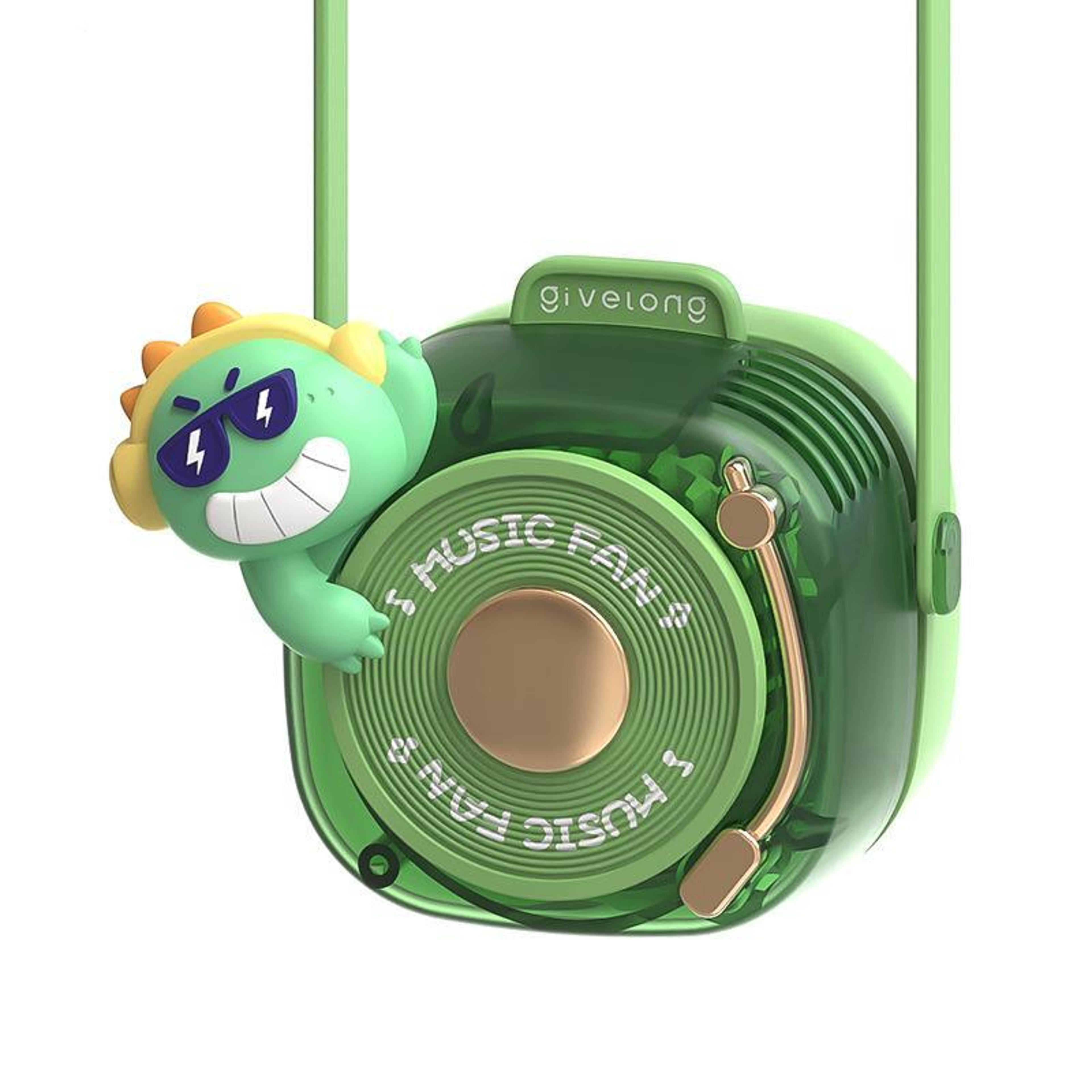Givelong Portable Neck Fan USB Rechargeable Bladeless Neck Fan With Cute DJ Lanyard Design 13