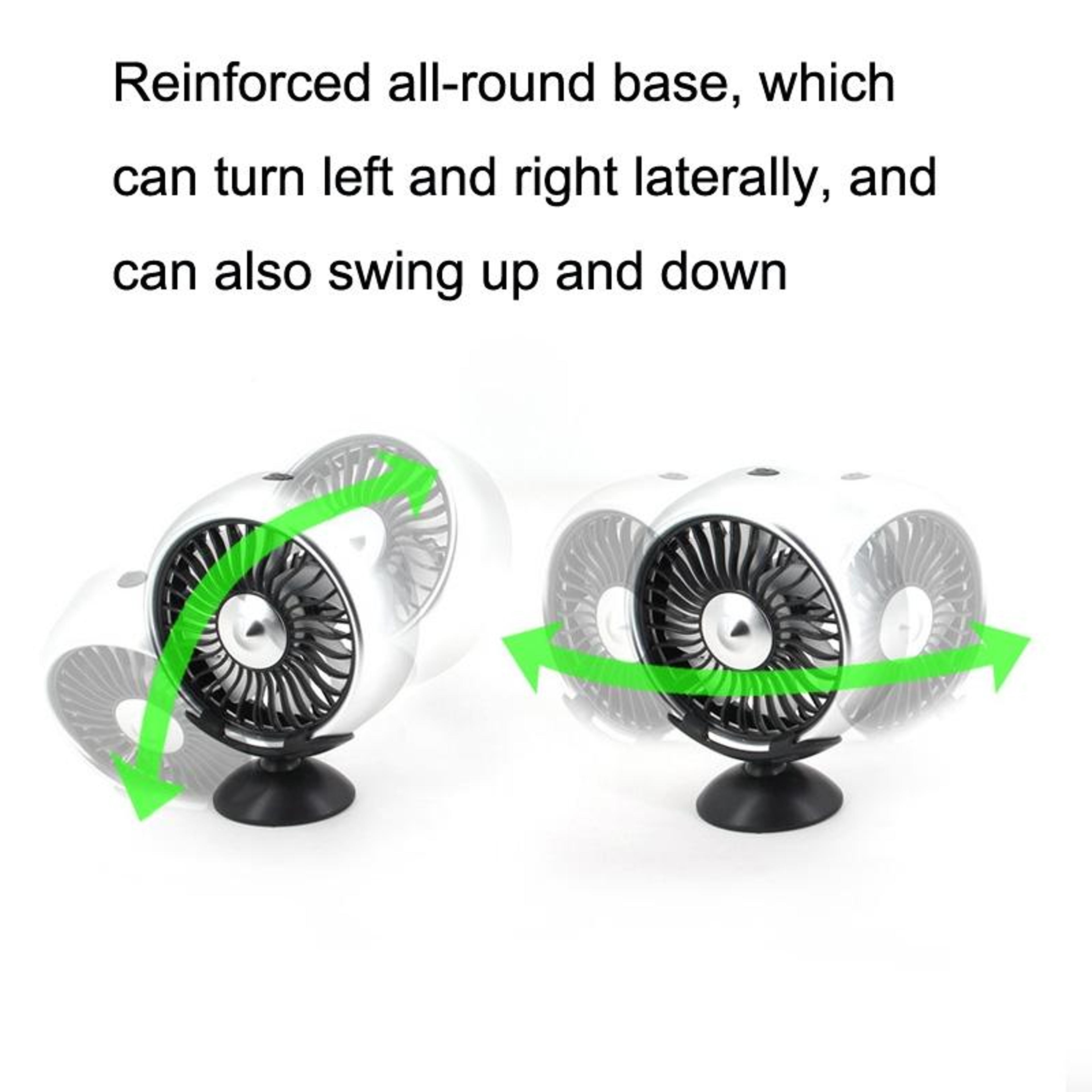 USB Car Fan With Colorful LED Lights Adjustable Dashboard Cooling Fan 2