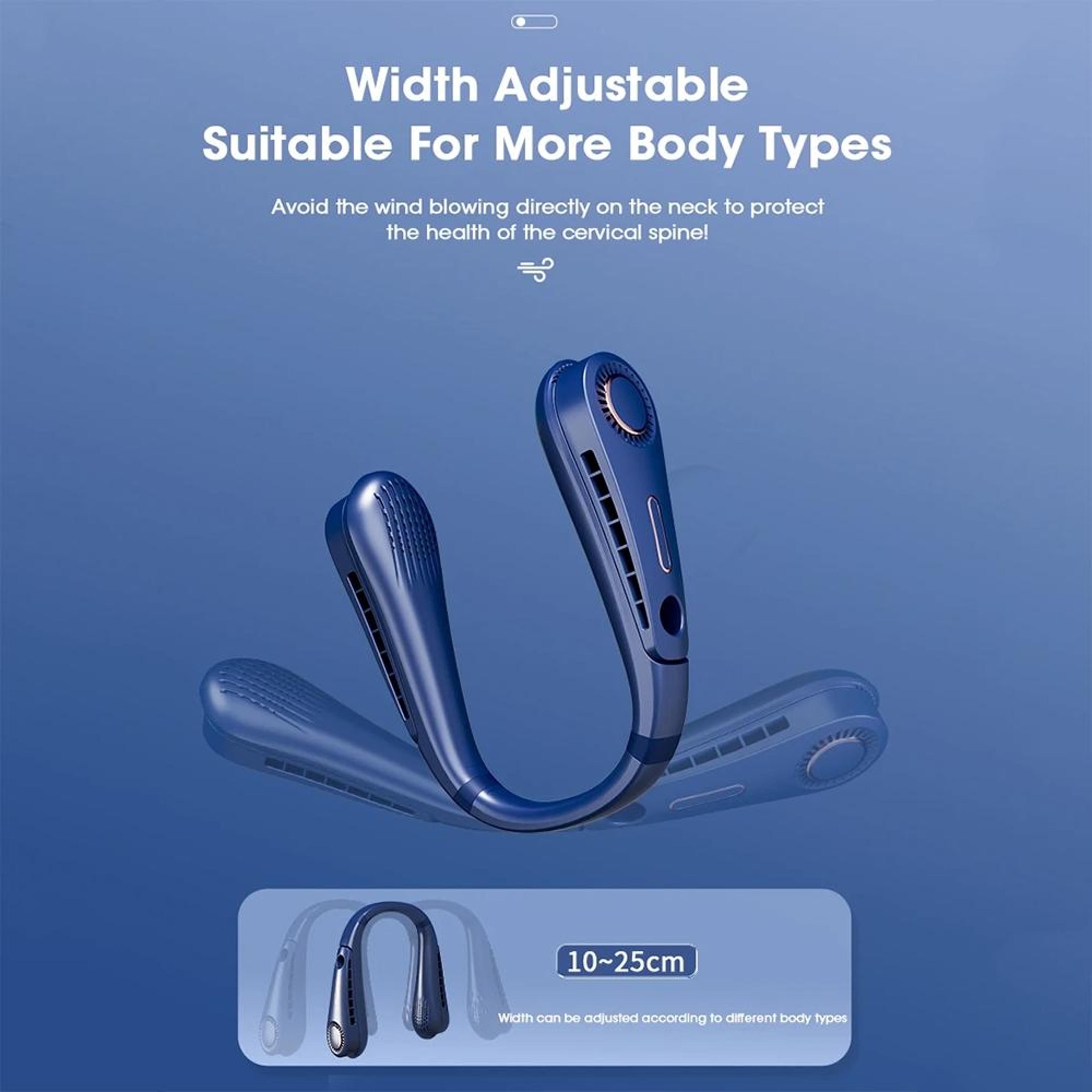 Bladeless Neck Fan USB Rechargeable Portable Neck Fan With Digital Display And Speed Cooling 6