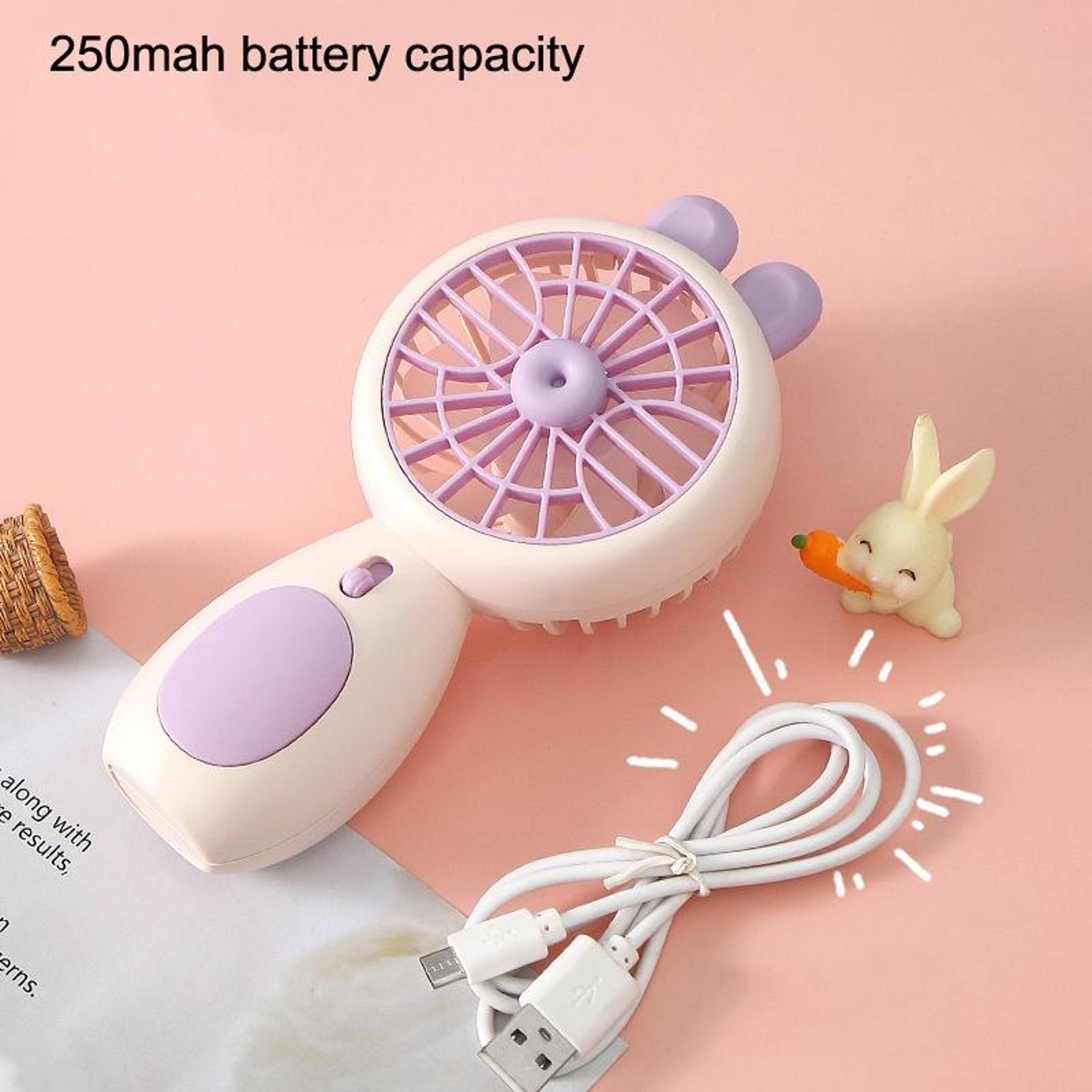 Portable USB Fan Rechargeable Handheld Mini Fan With LED Night Light For Travel Camping Office 3
