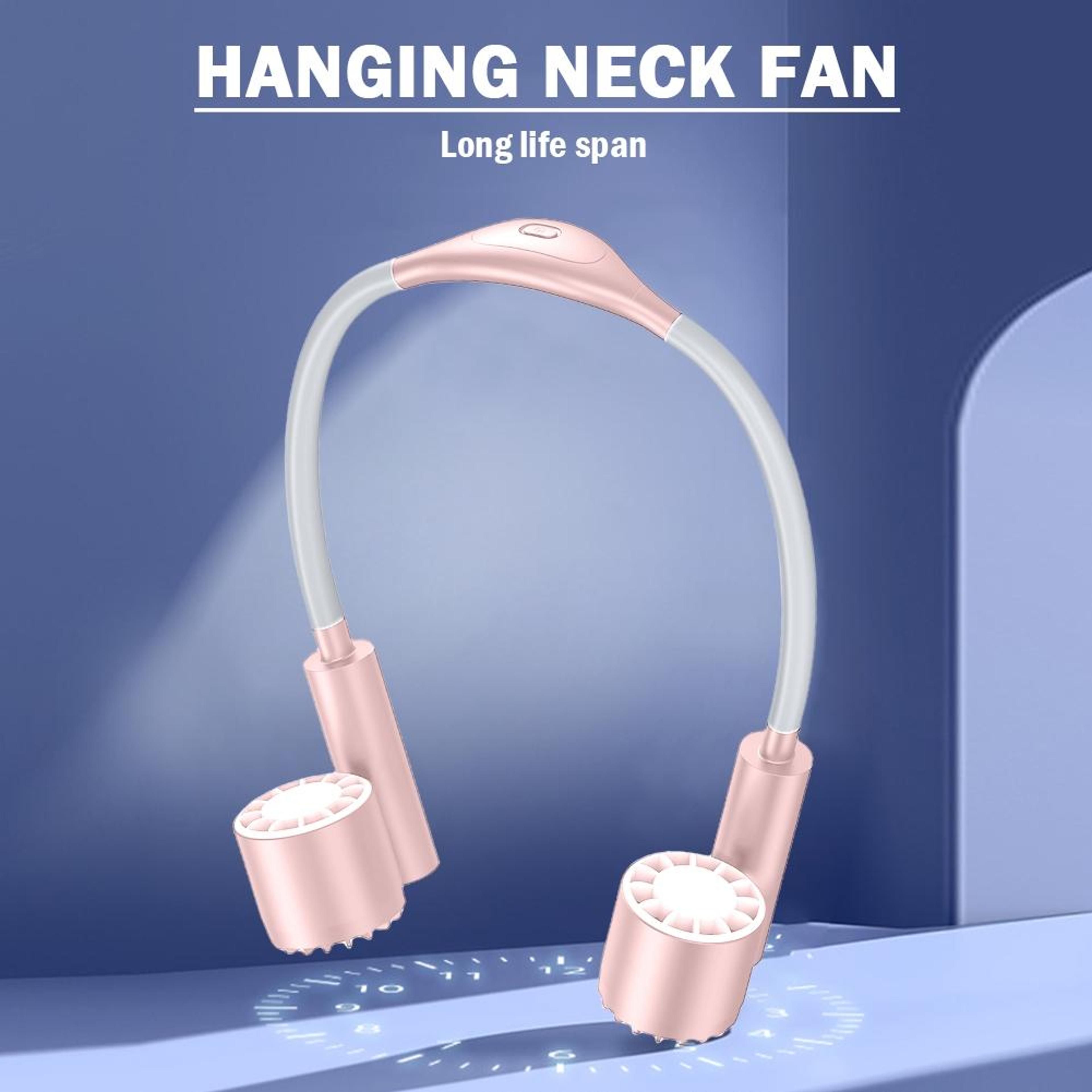 Twin Head Bladeless Neck Fan Rechargeable Portable Neck Fan With Speeds And Dual Turbine Cooling 5
