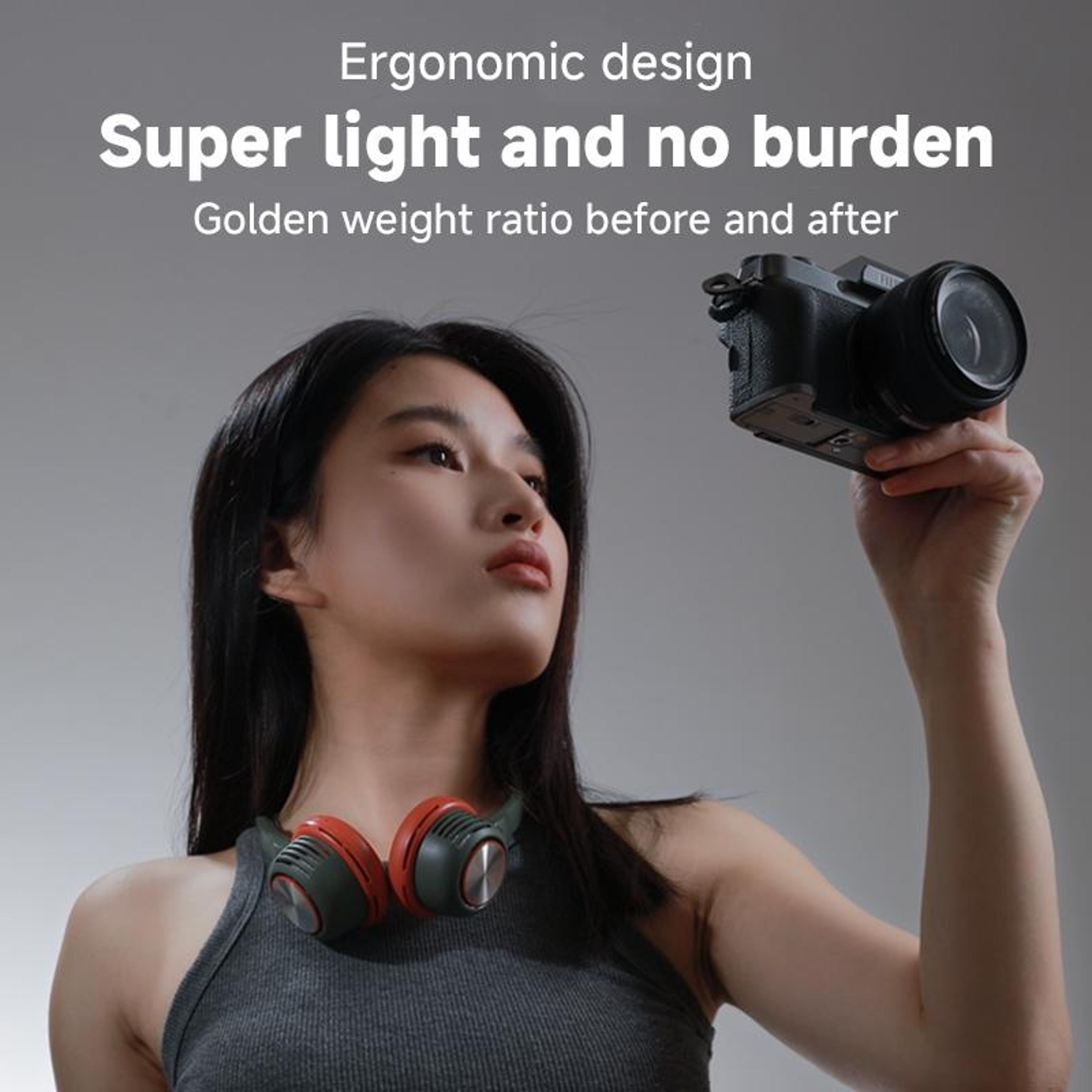 Portable Neck Fan USB Rechargeable Hands Free Fan With Speed Cooling 6