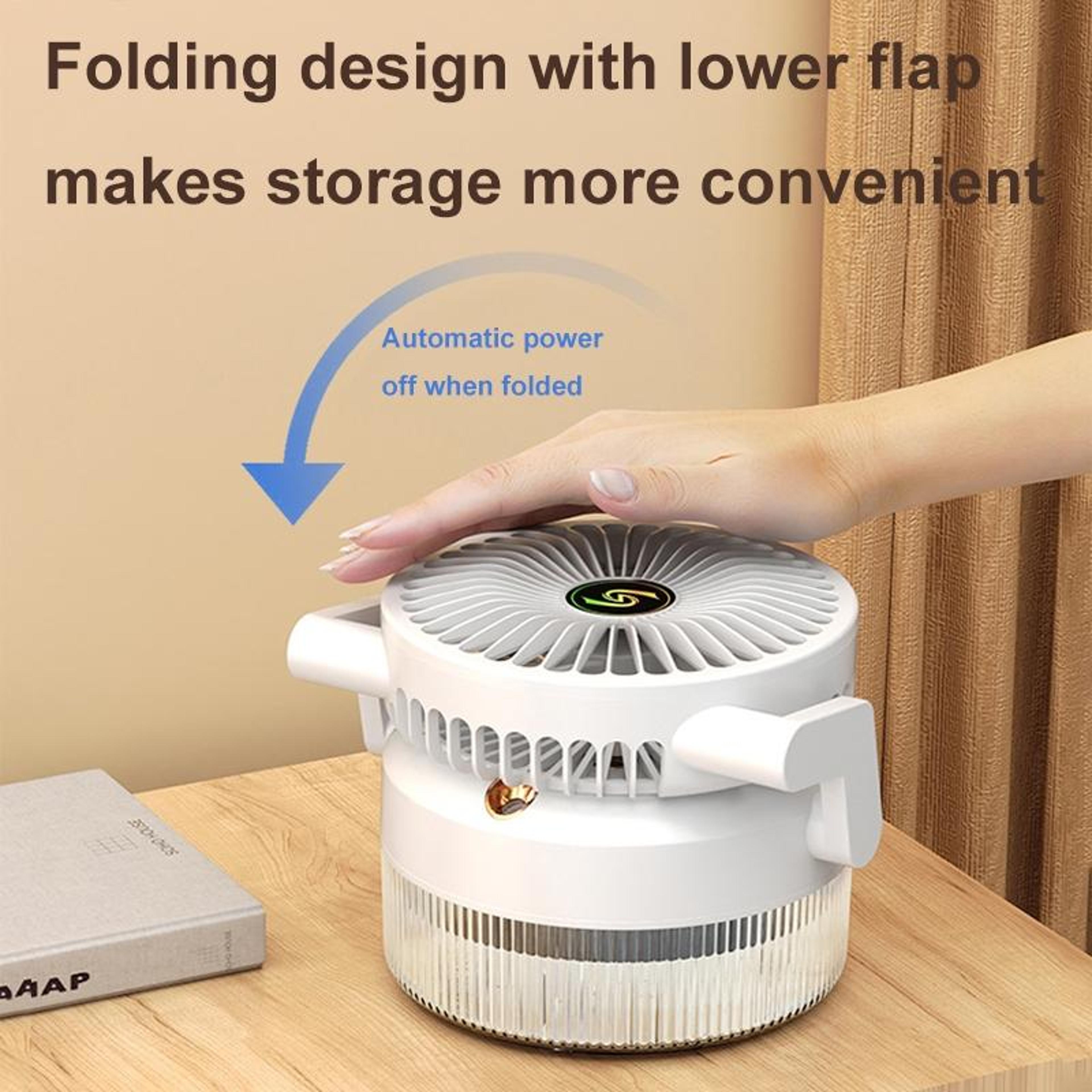 Portable Desktop Humidifier Fan USB Rechargeable Folding Mist Cooling Fan With Night Light 4