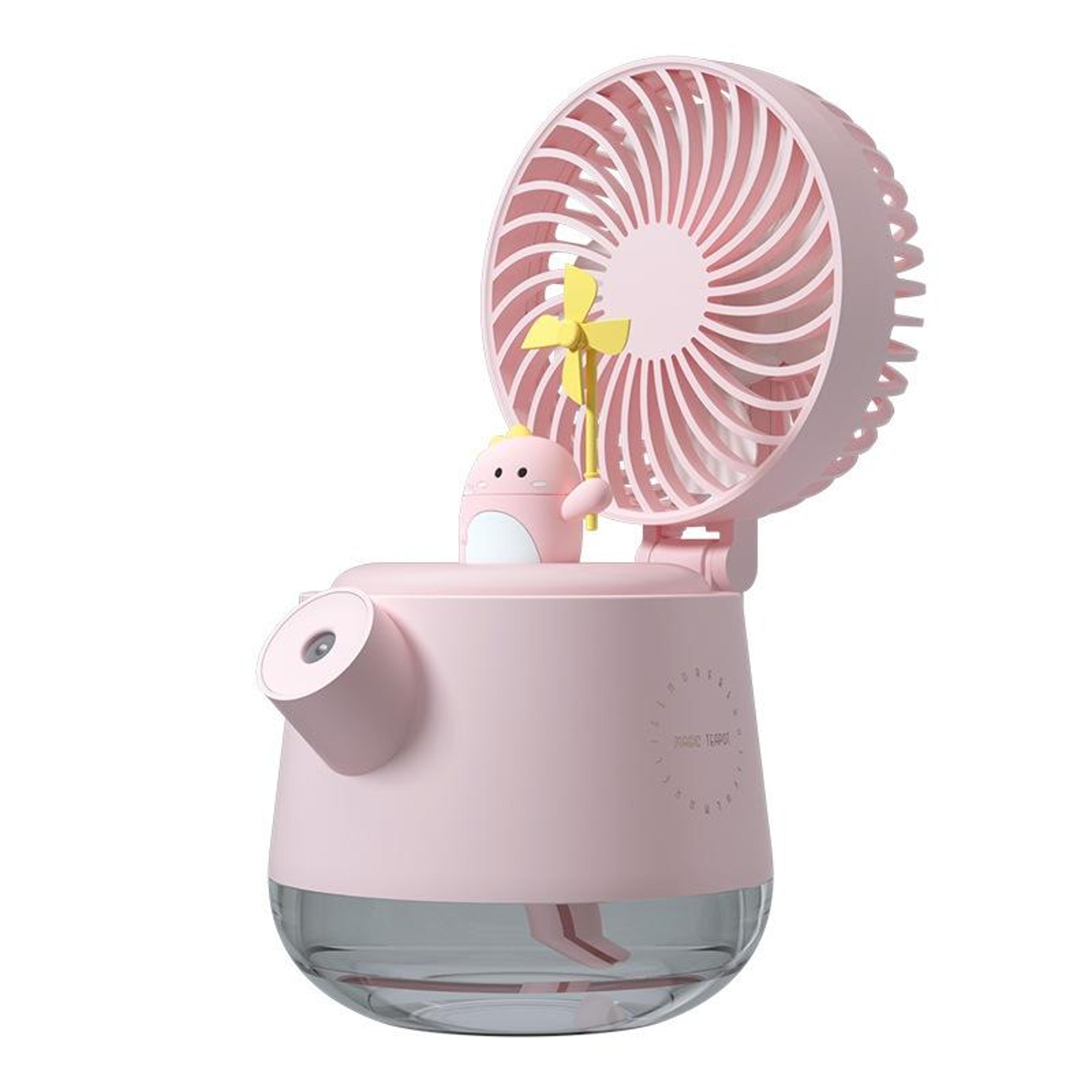 cute pet usb desk fan with mist spray humidifier and night light portable cooling fan