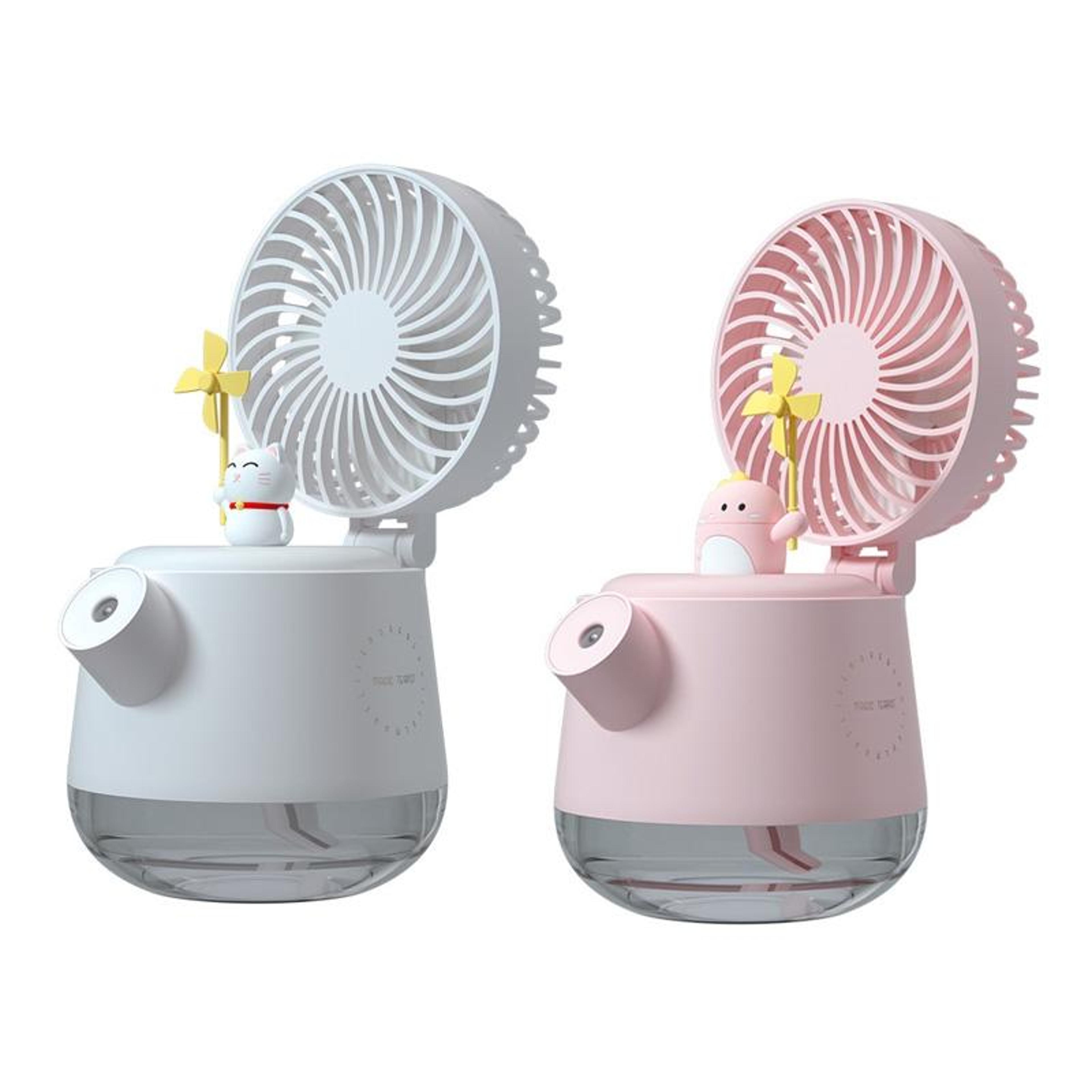 Cute Pet USB Desk Fan With Mist Spray Humidifier And Night Light Portable Cooling Fan 1