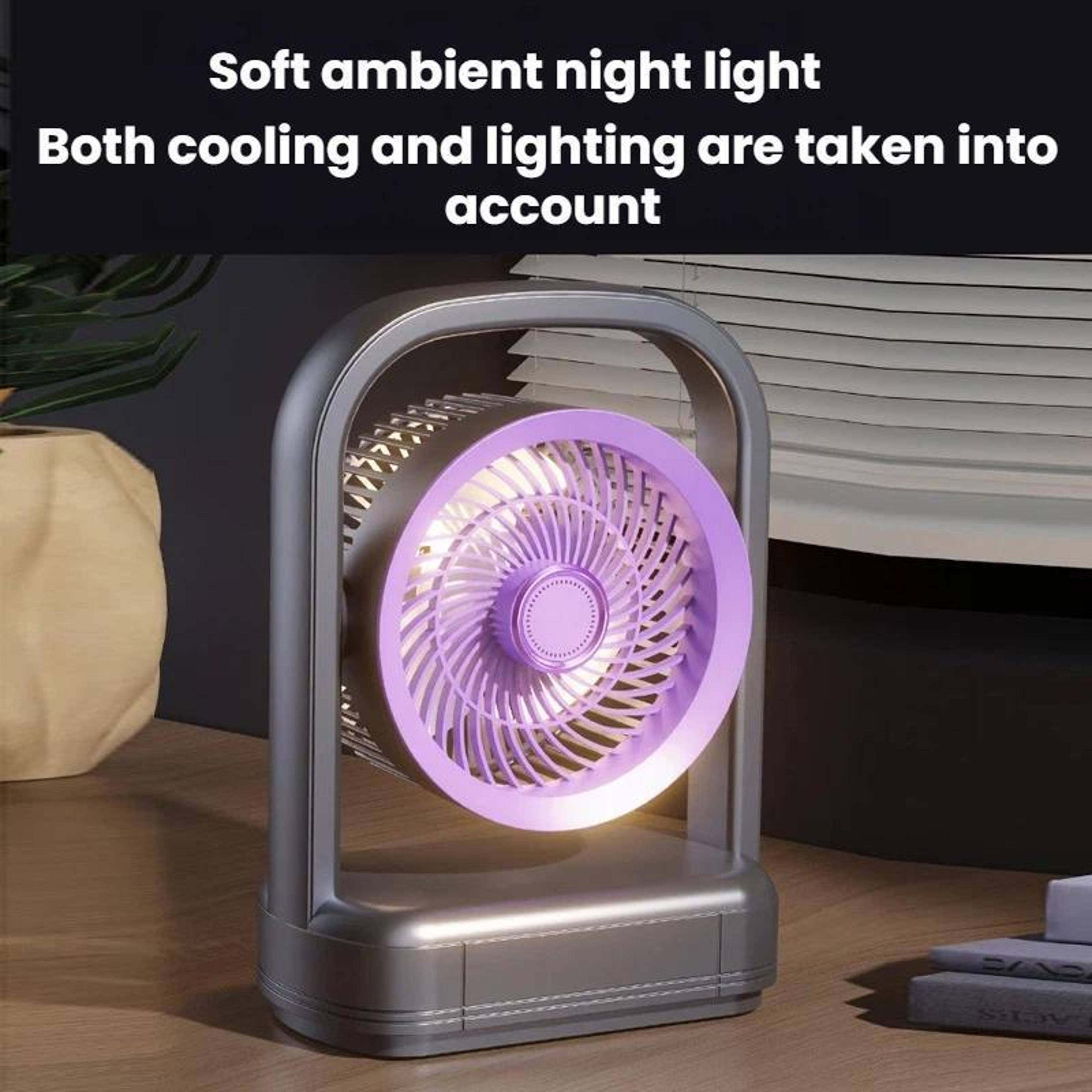 Desktop Wall Mounted Air Circulation Fan With LED Light Portable Cooling Fan 4