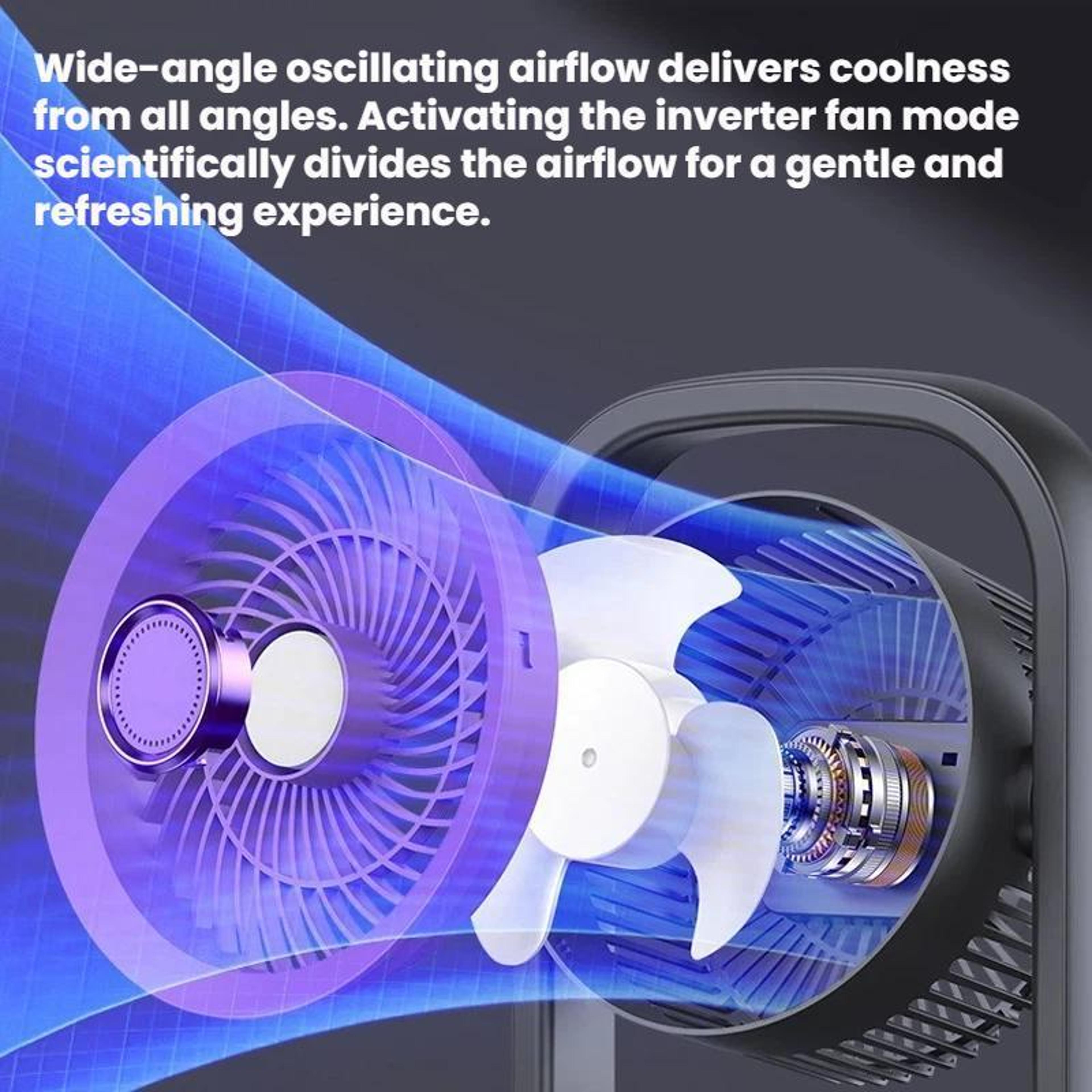 Desktop Wall Mounted Air Circulation Fan With LED Light Portable Cooling Fan 7