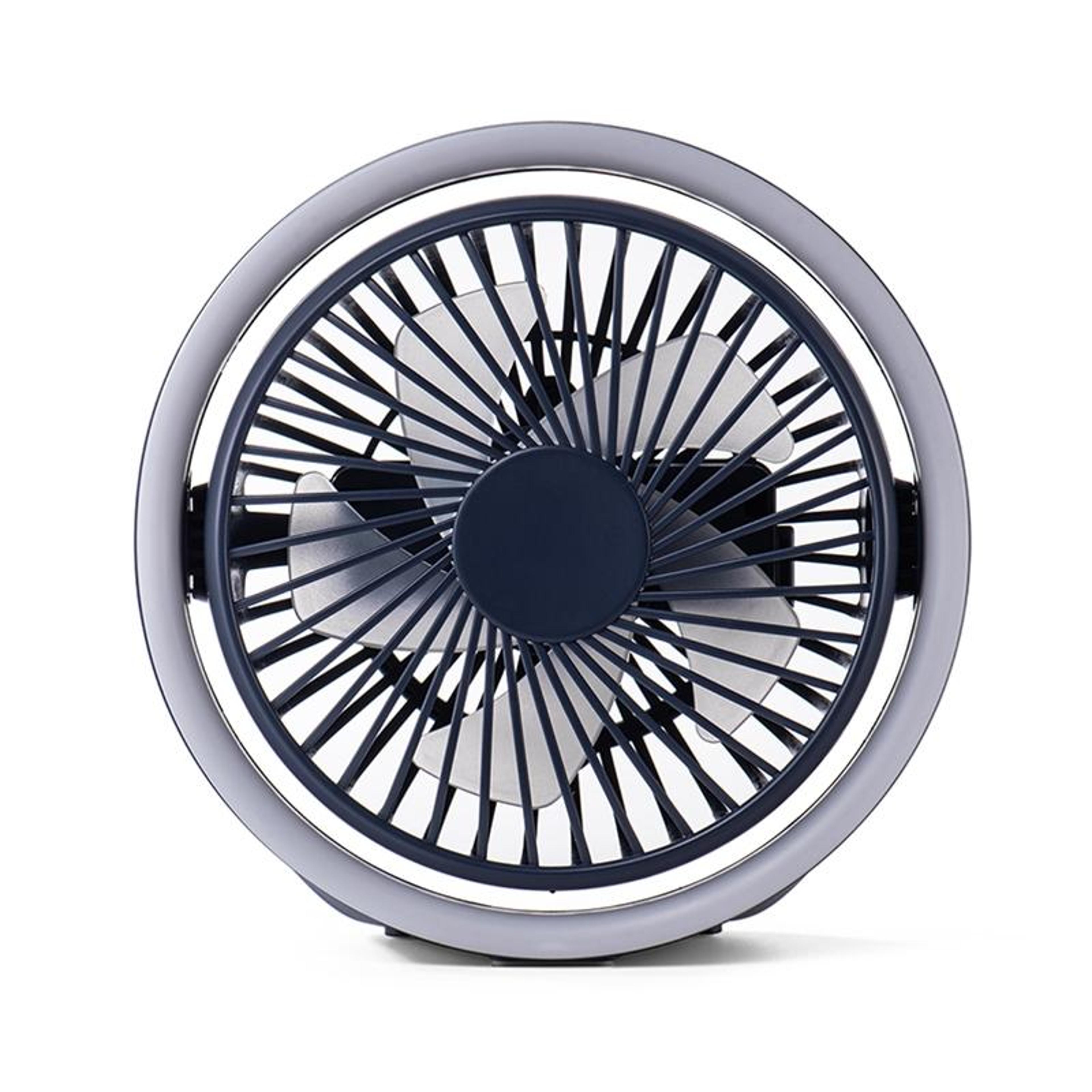 USB Desk Fan With LED Ambient Light 180 Degree Rotating Rechargeable Fan 10