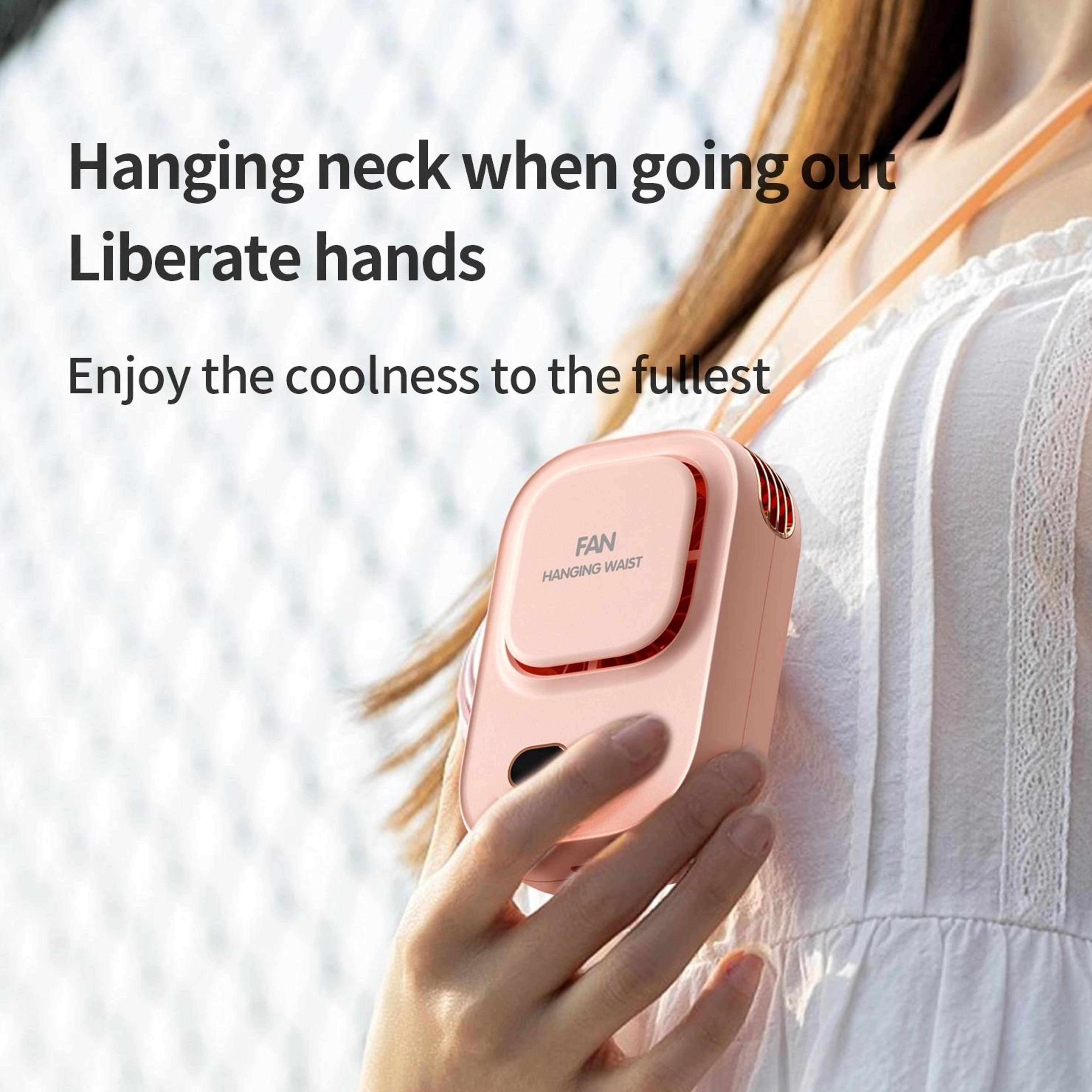 Portable Neck Fan USB Rechargeable Bladeless Wearable Waist Fan With Digital Display 5