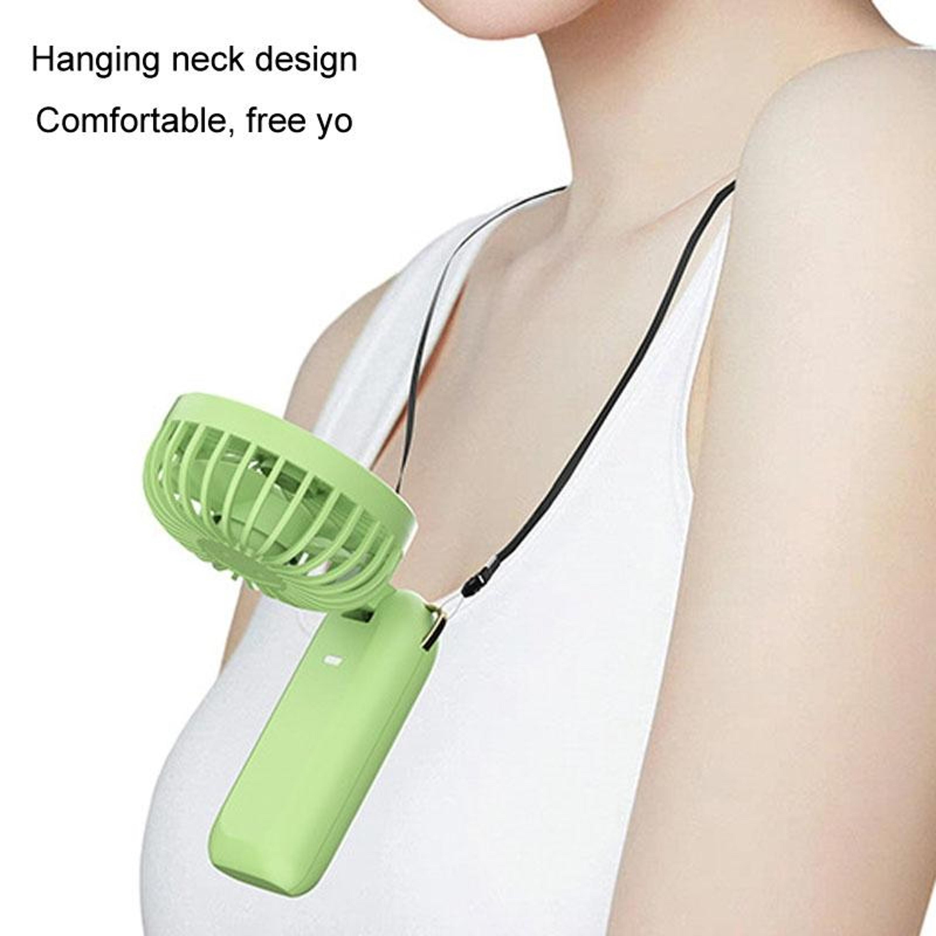 Portable Handheld Fan USB Rechargeable Neck Fan With Digital Display Foldable Mini Desk Fan 1