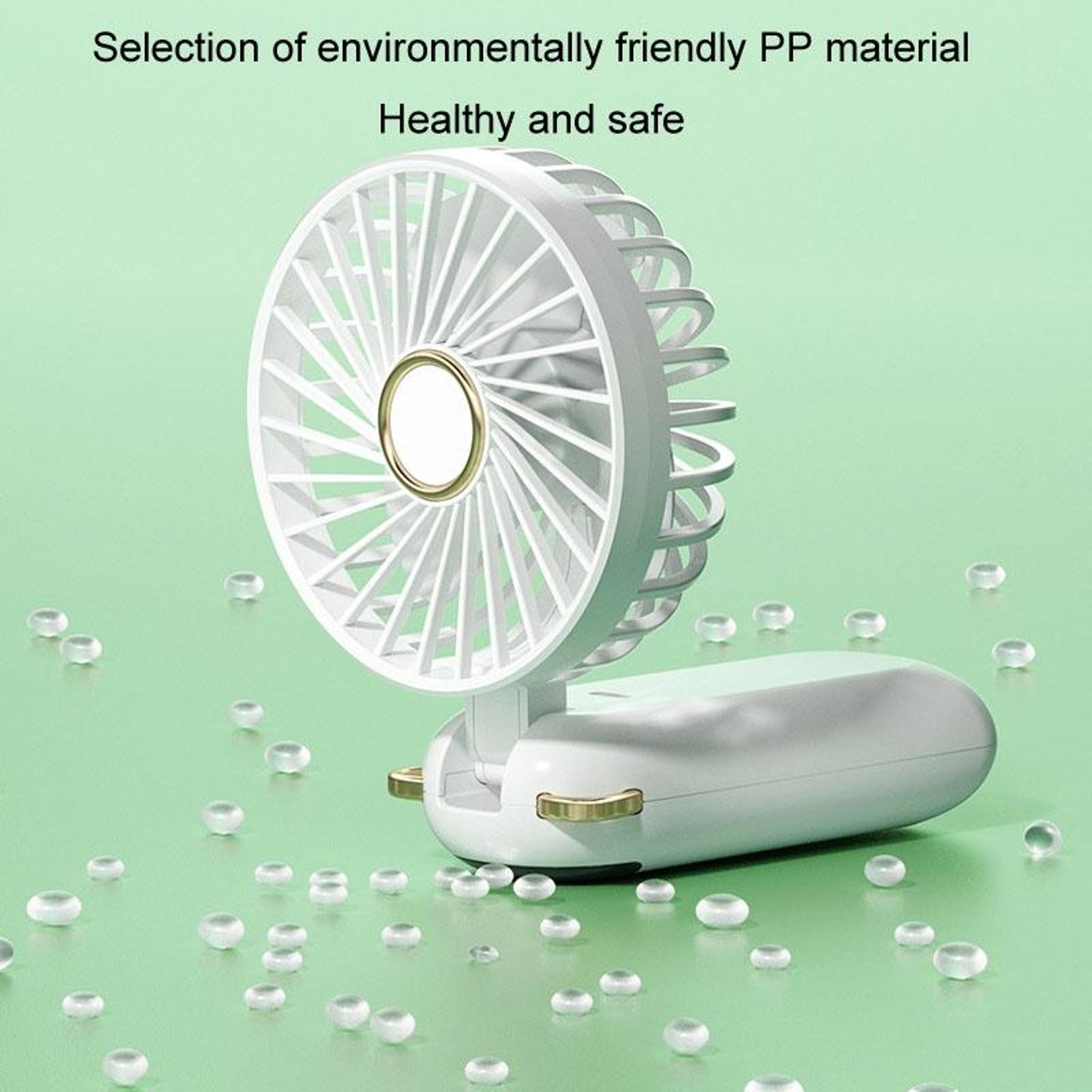 Portable Handheld Fan USB Rechargeable Neck Fan With Digital Display Foldable Mini Desk Fan 4