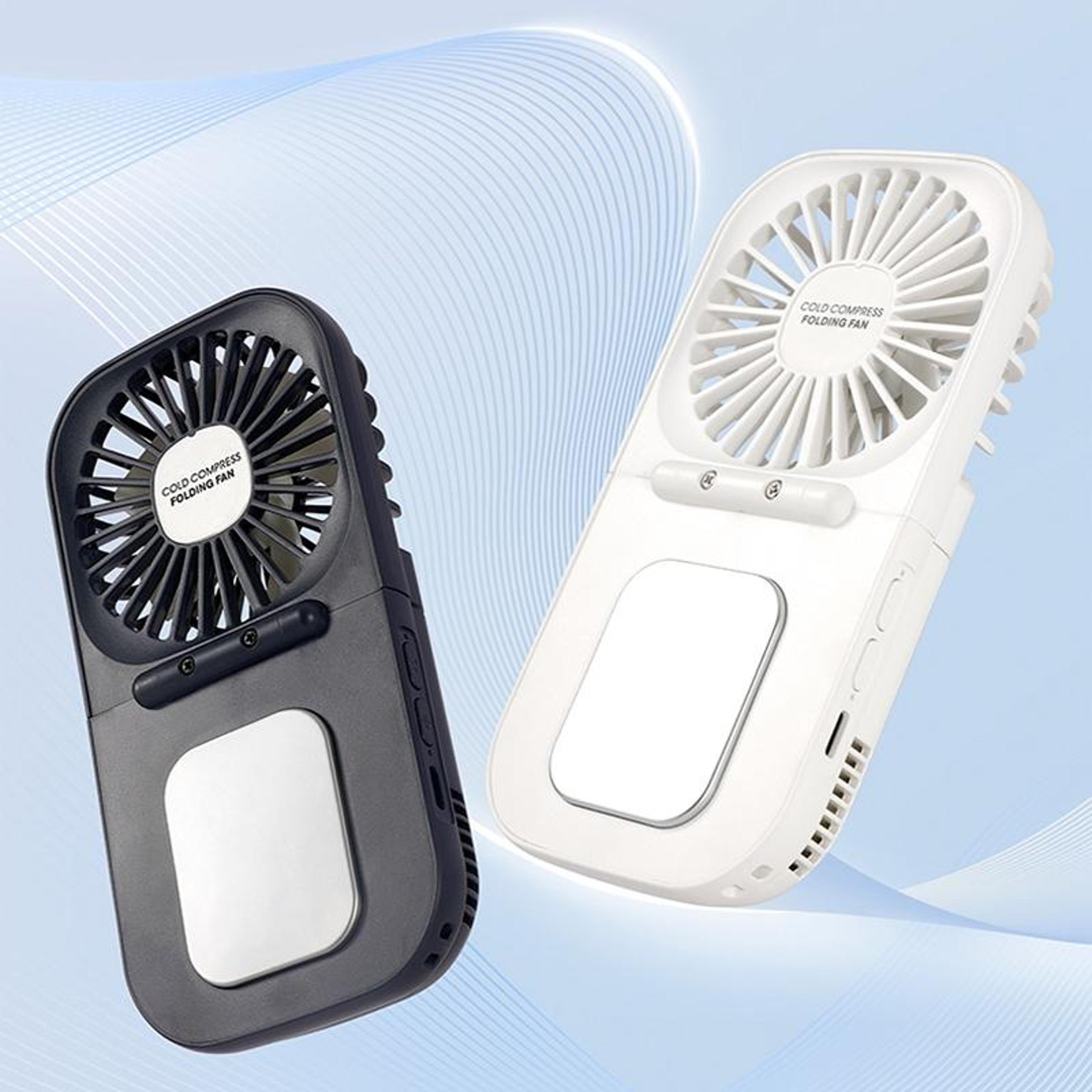Portable Mini Handheld Fan USB Rechargeable Foldable Cold Compress Fan For Outdoor Travel  Desk Use 1