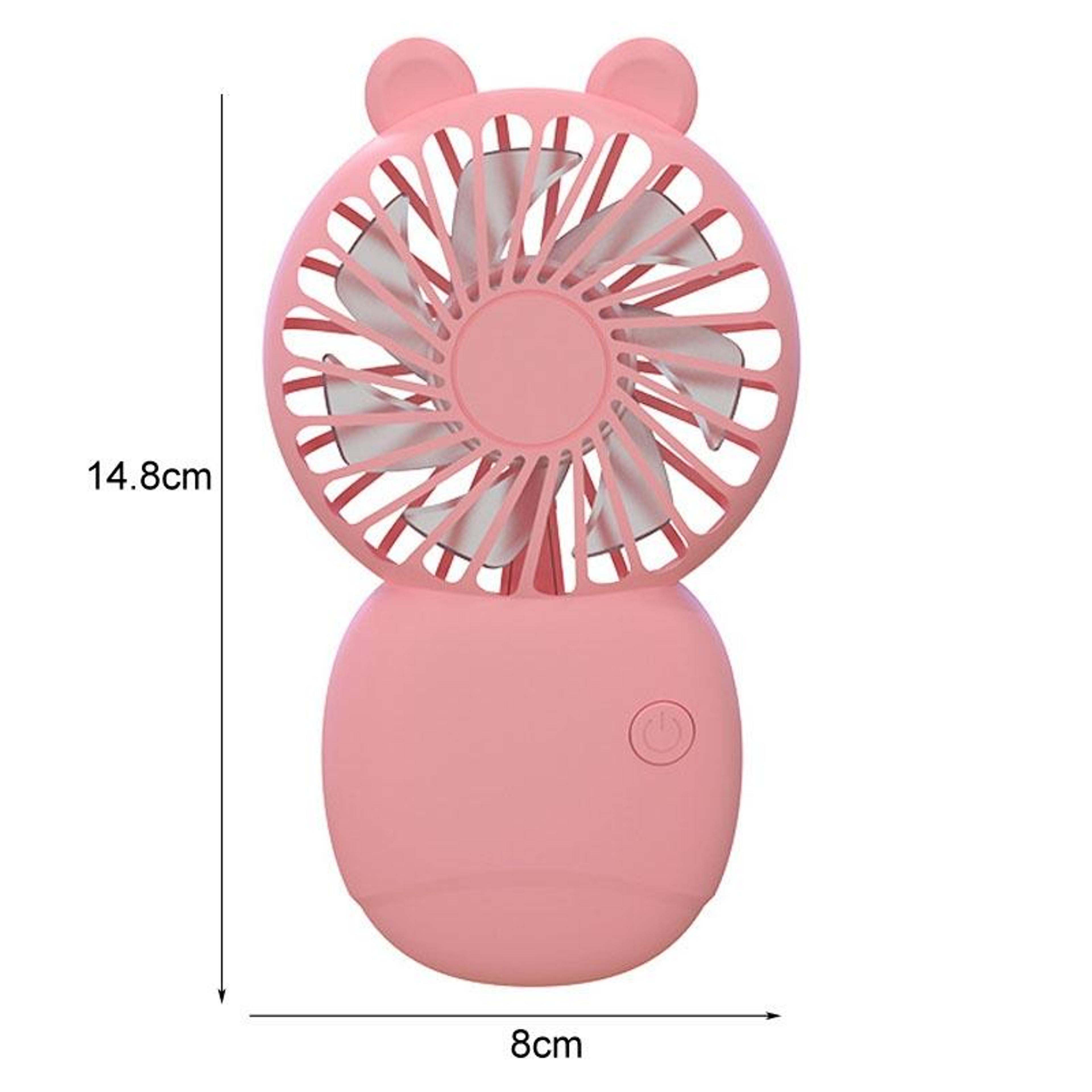 Cute Portable Handheld Fan Mini Rechargeable Pocket Fan With Desktop Stand For Travel Office Home 2