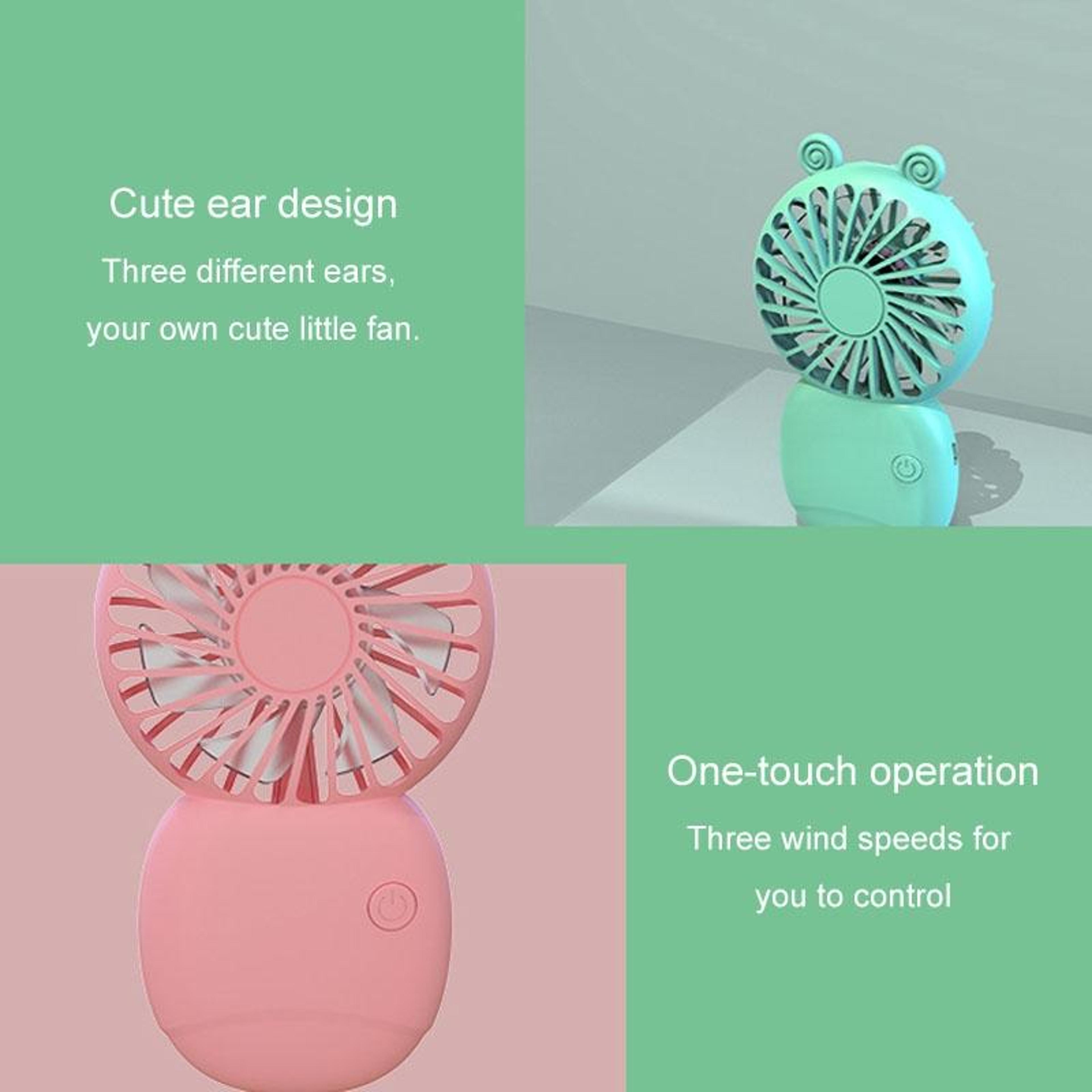 Cute Portable Handheld Fan Mini Rechargeable Pocket Fan With Desktop Stand For Travel Office Home 8