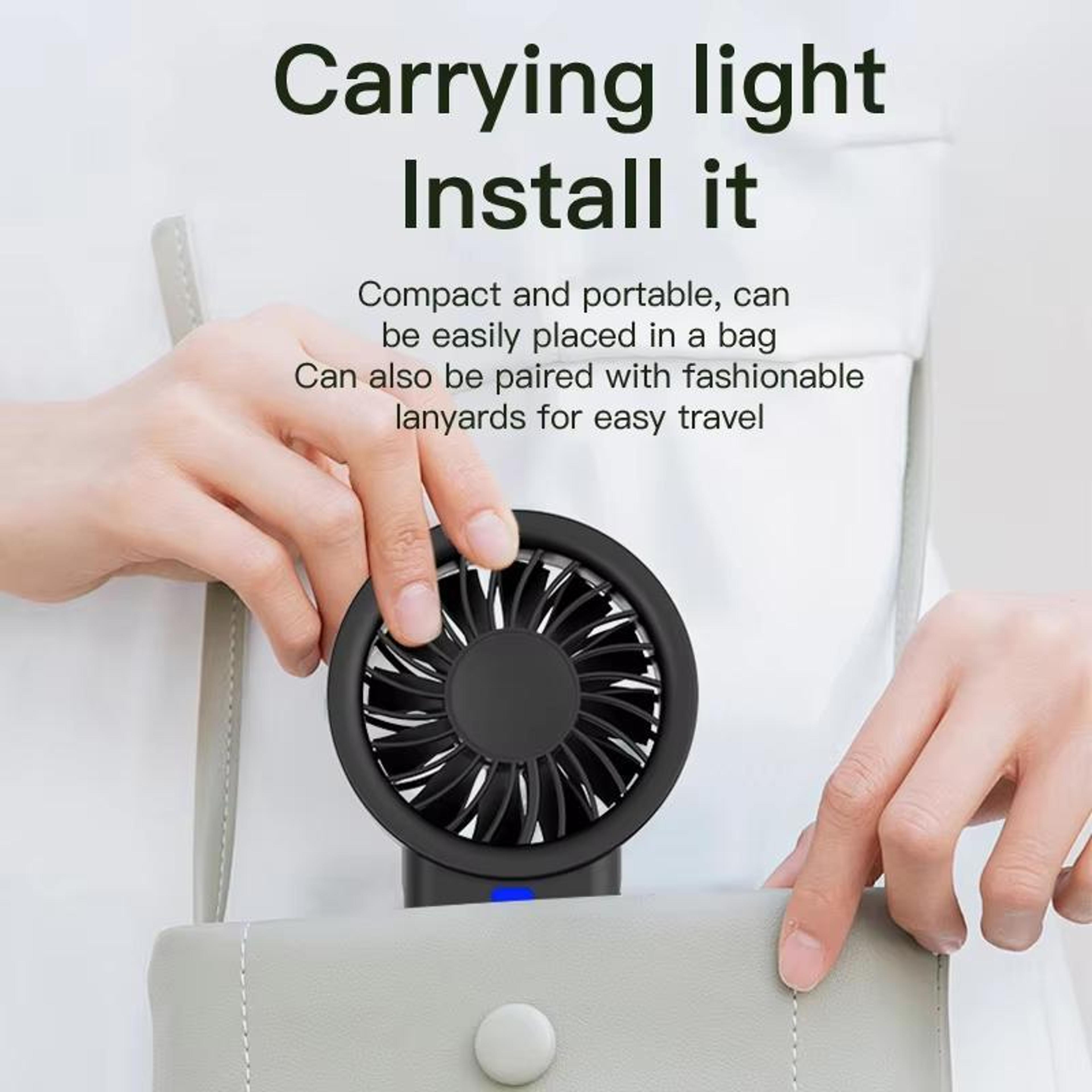 Solar Powered Handheld Desk Fan With Speed Turbo USB Type C Rechargeable Portable Cooling 8