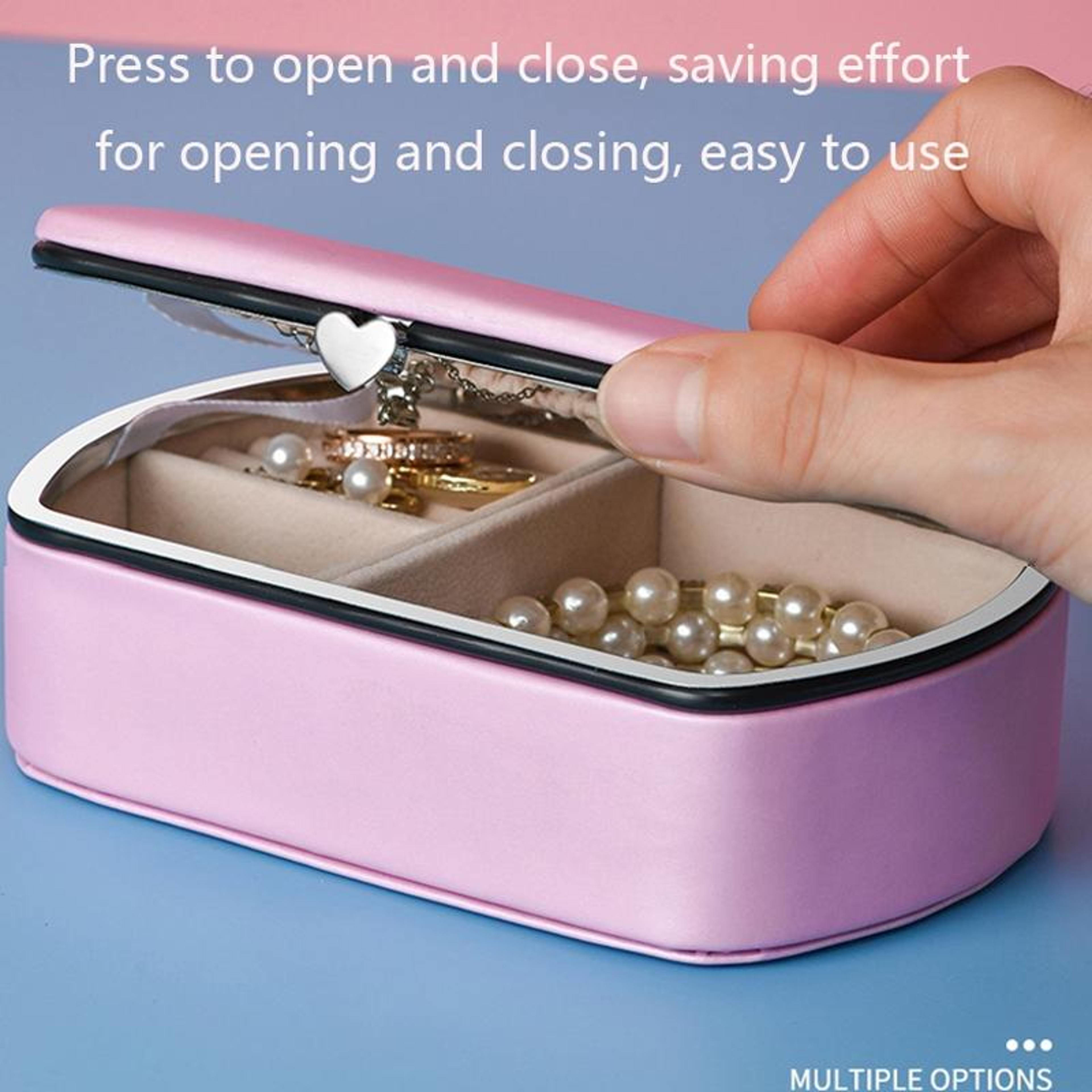 Portable Travel Jewelry Box With Necklace Holder Ring Organizer And Lipstick Storage Case Orange 2