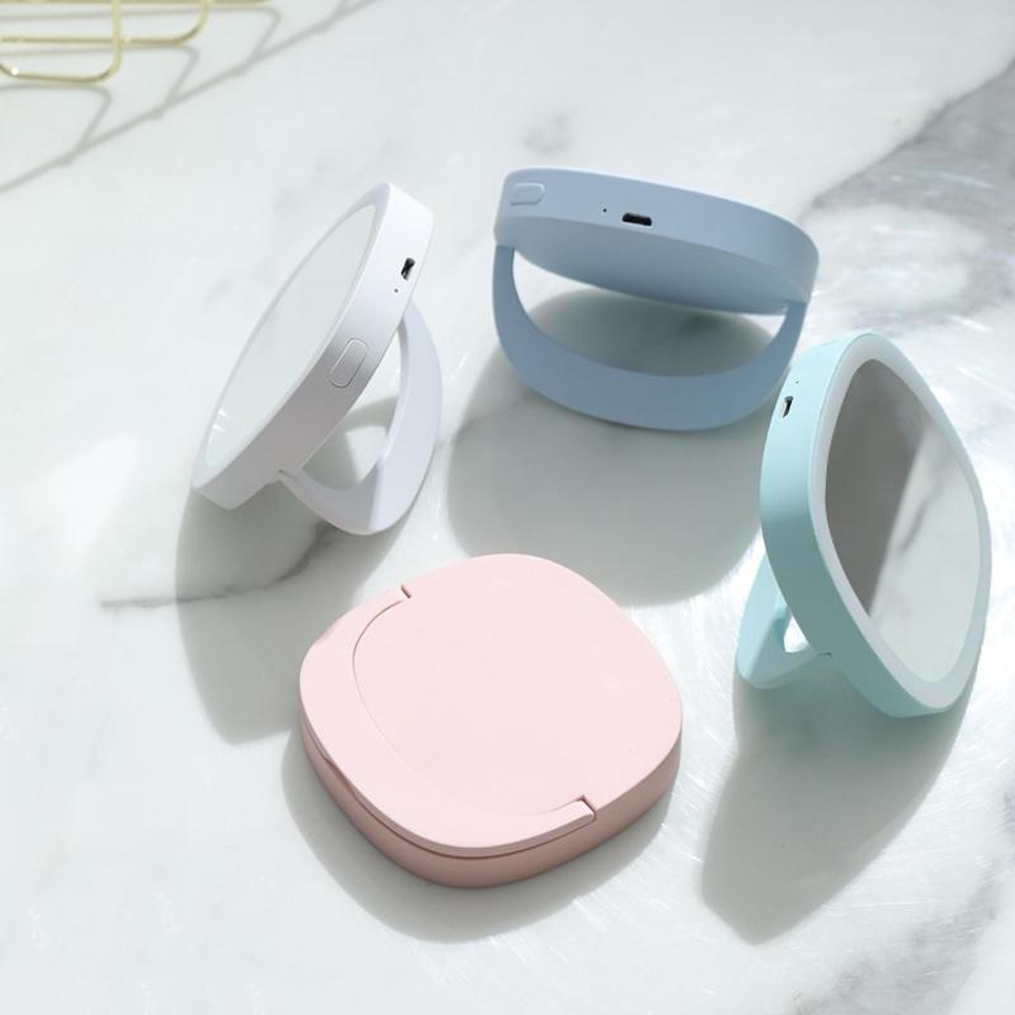 Candy LED Makeup Mirror With Portable Makeup Mirror Light And Storage Travel Vanity Mirror 1