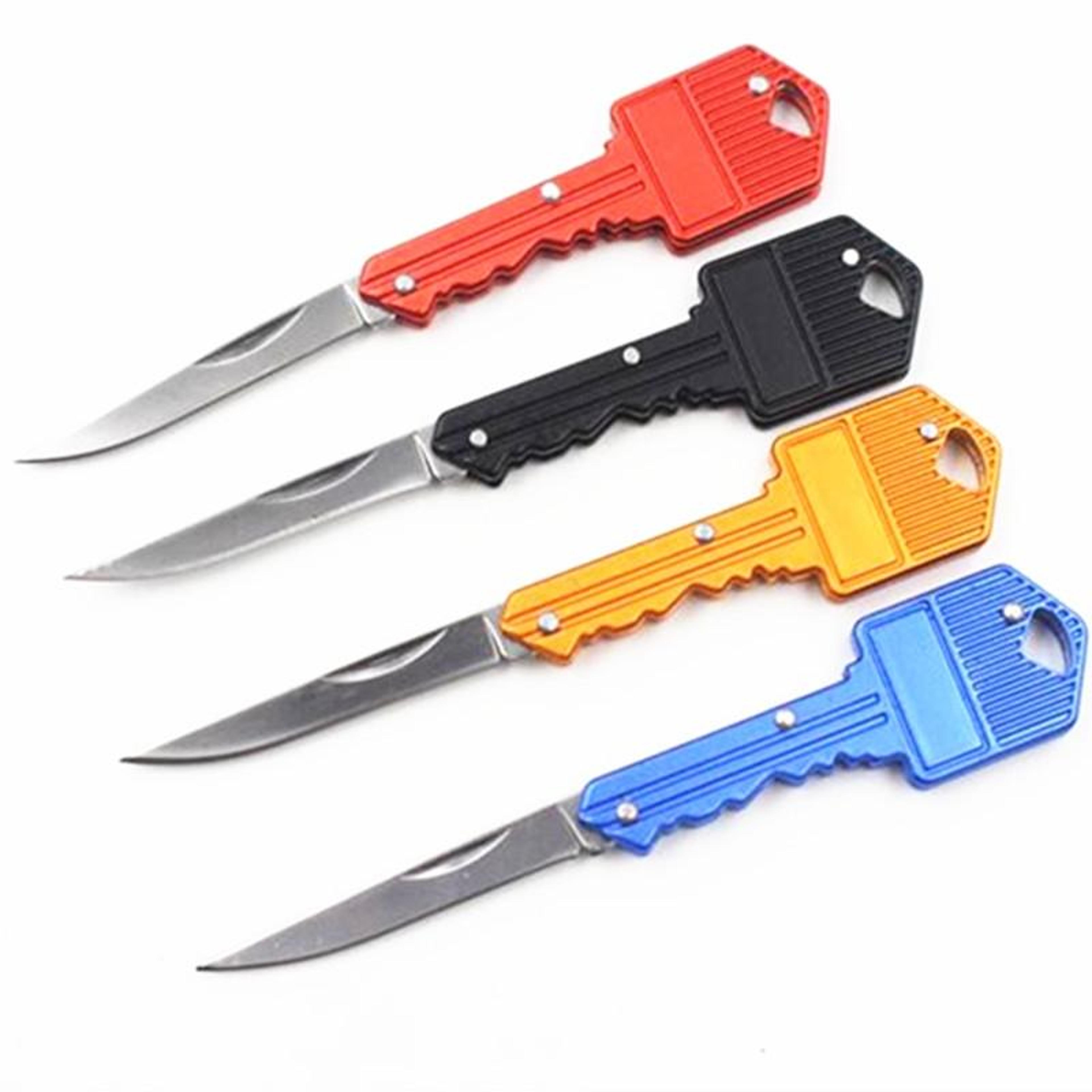 Key Shaped Keychain Pocket Knife Mini Folding Knife For Camping Everyday Carry 2