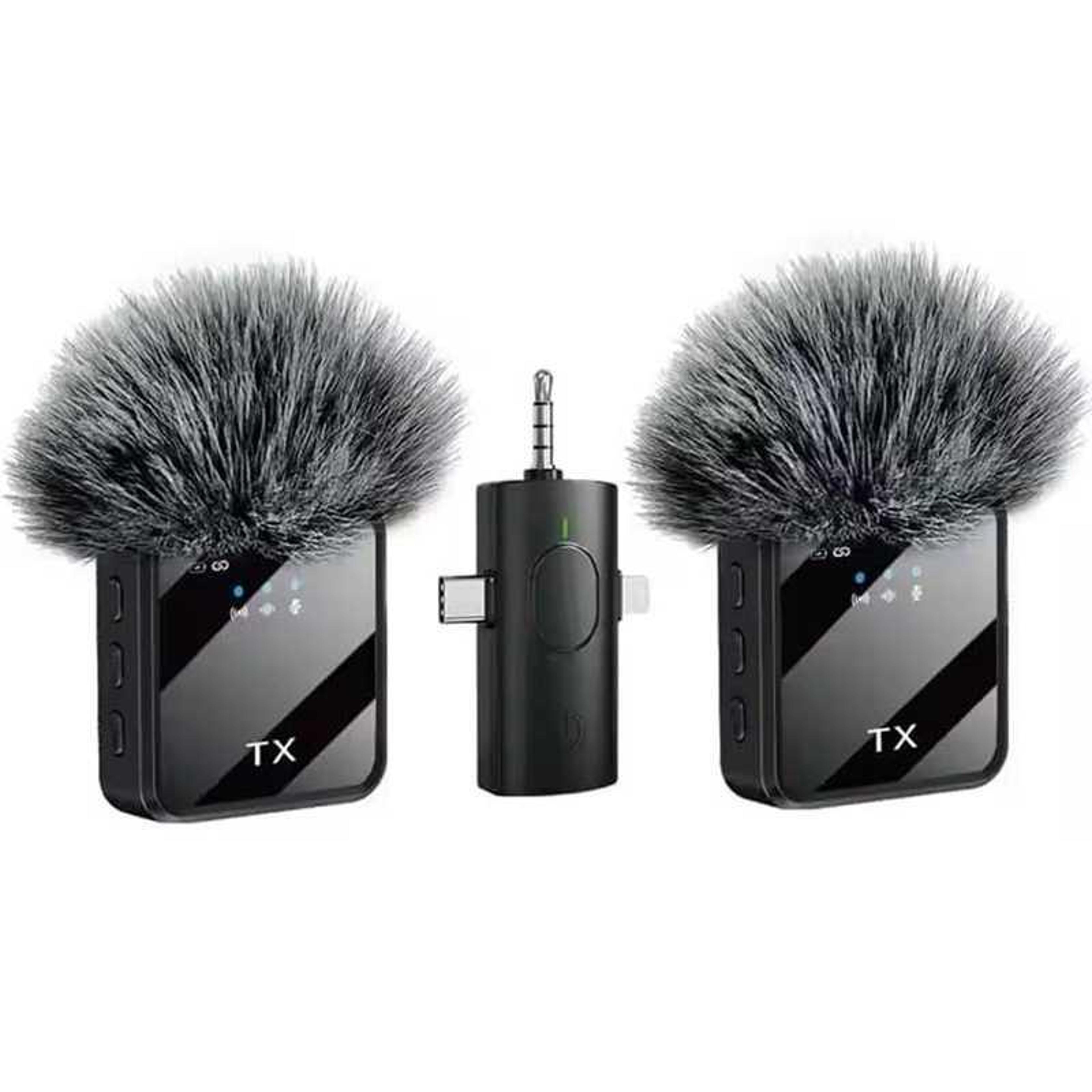 Mini Wireless Lavalier Microphone With Receiver Dual Wireless Mic For Vlogging Podcast Interview 0