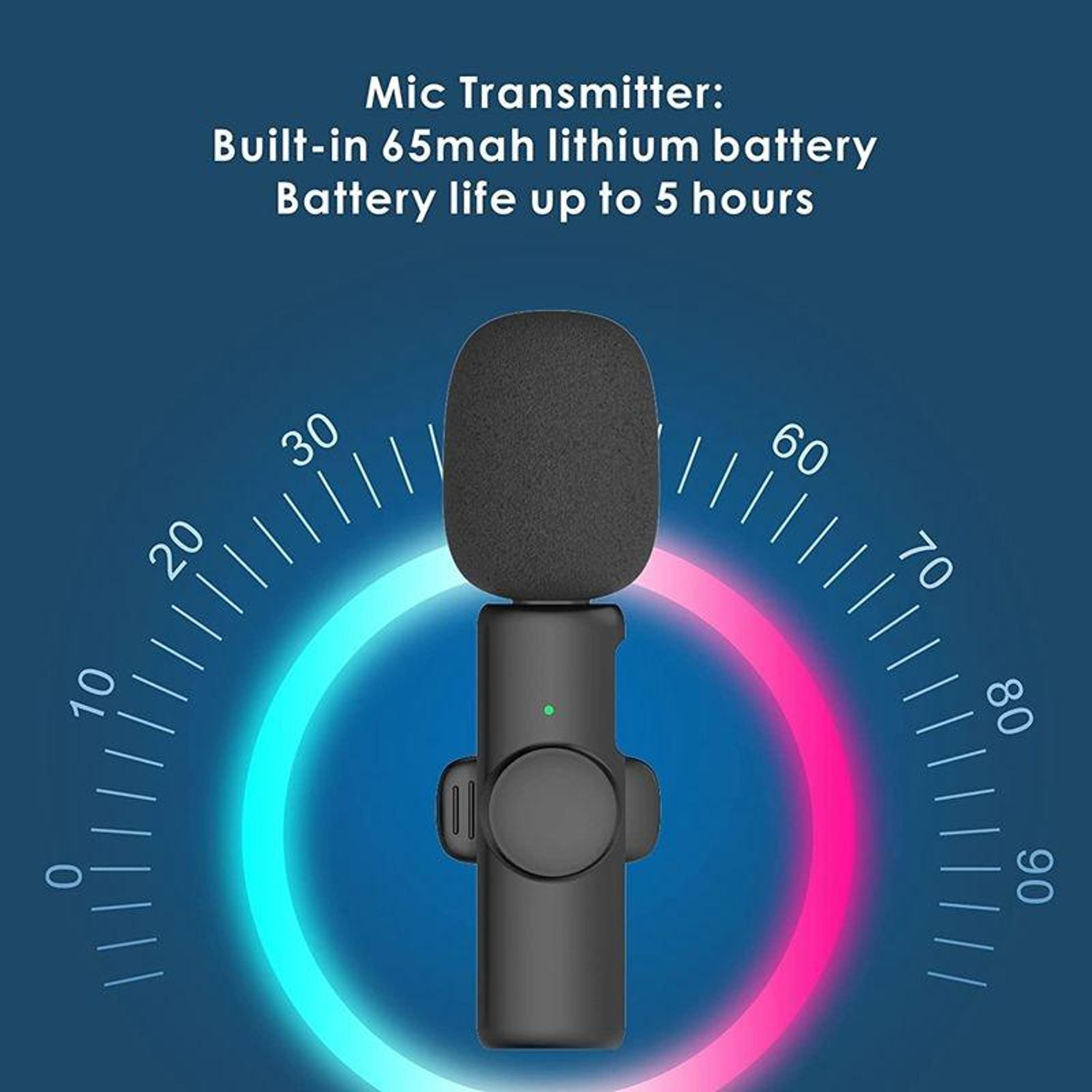 Wireless Lavalier Microphone USBC Clip On Microphone For Android Phone Computer 5