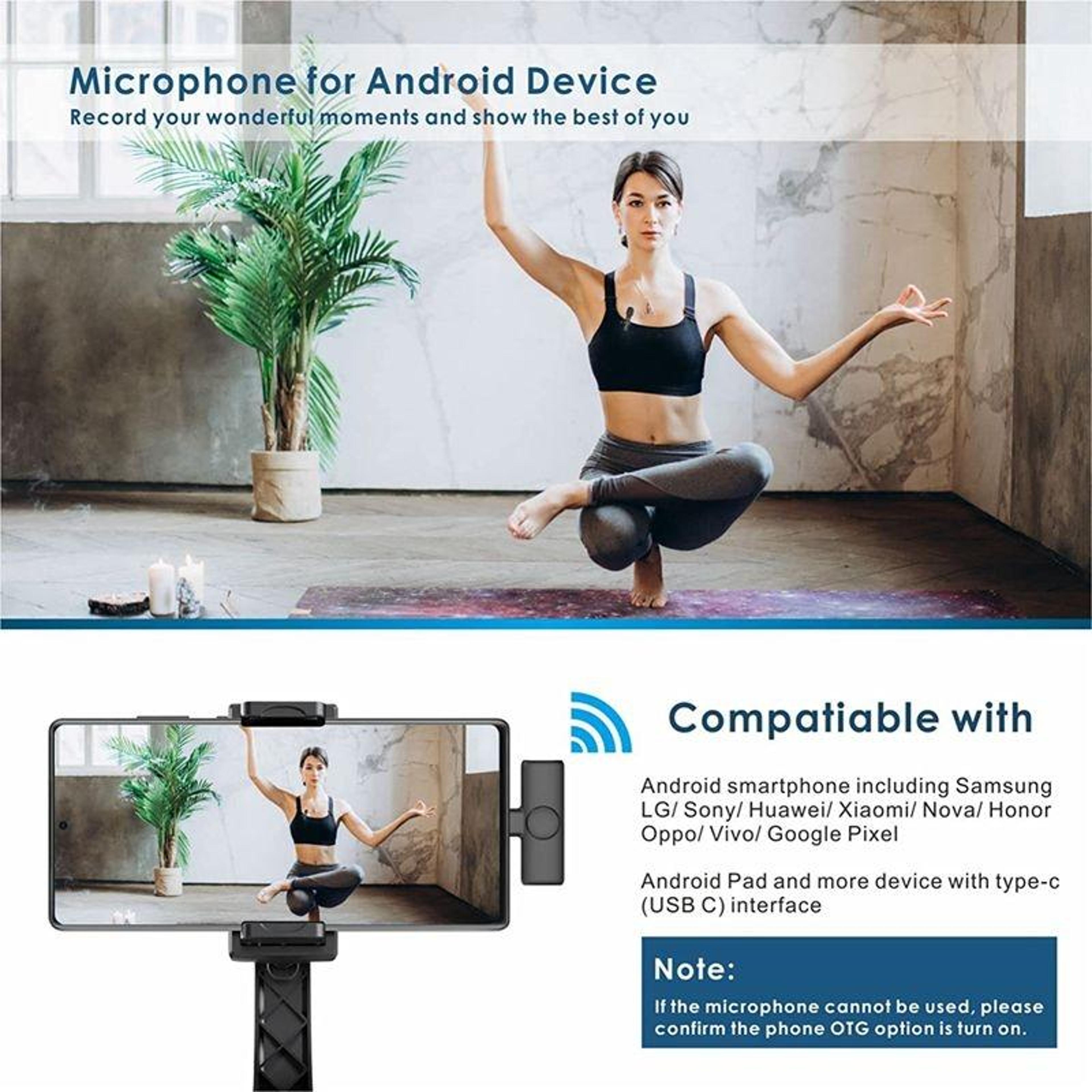 Wireless Lavalier Microphone USBC Clip On Microphone For Android Phone Computer 6