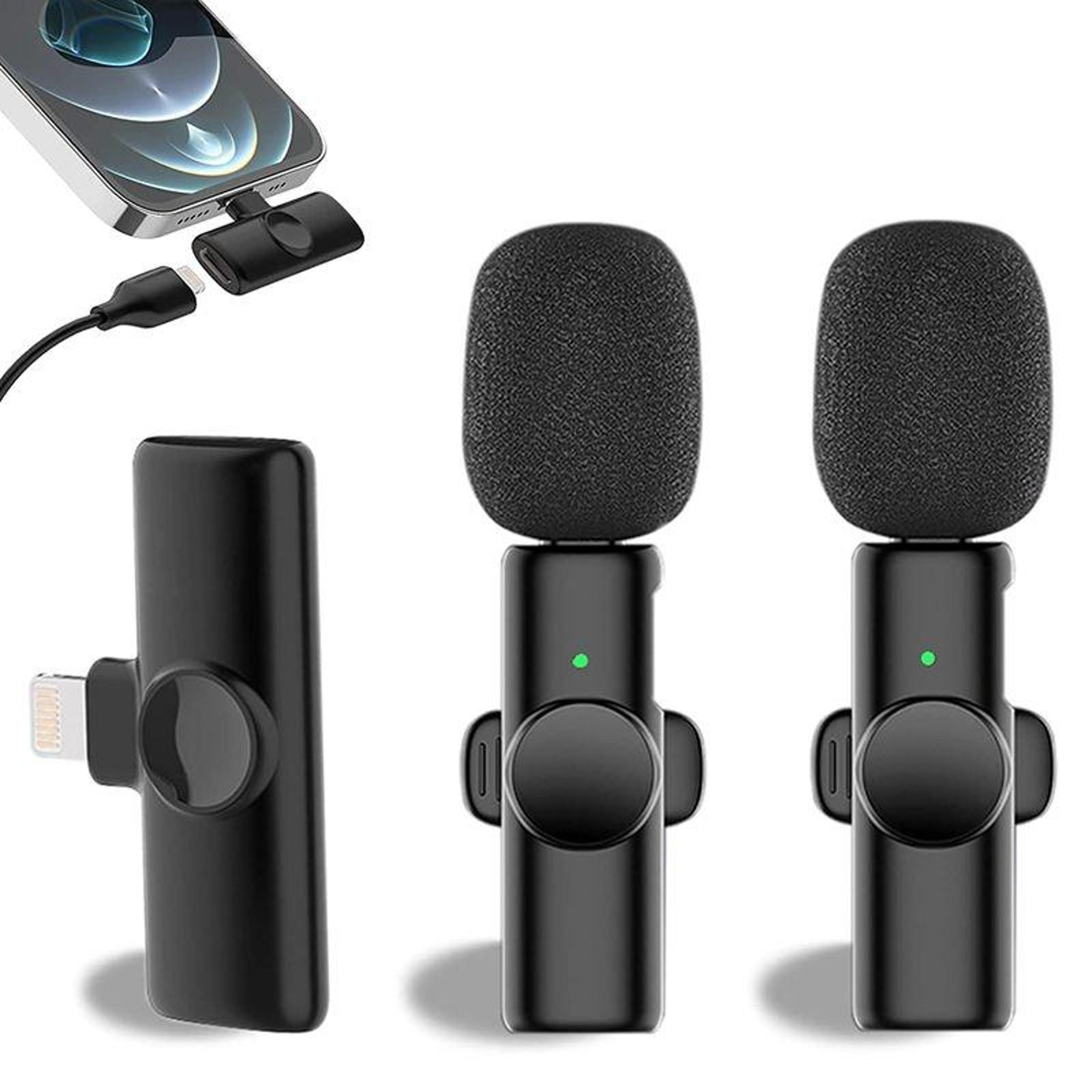 Wireless Lavalier Microphone For IPhone Mini Bluetooth Clip On Microphone With Noise Reduction And  2