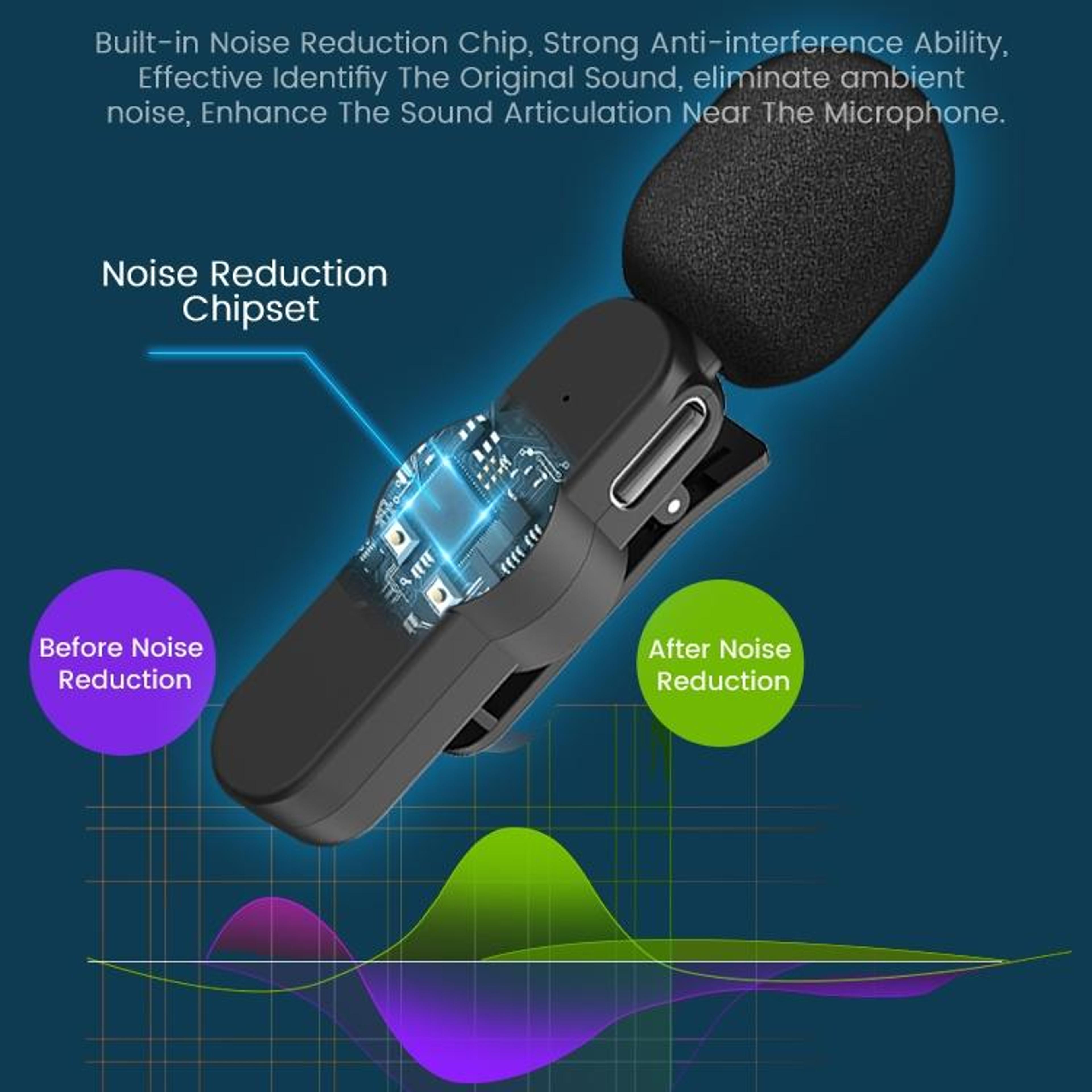 Wireless Lavalier Microphone Lightning Clip On Microphone For IPhone With Noise Reduction 6
