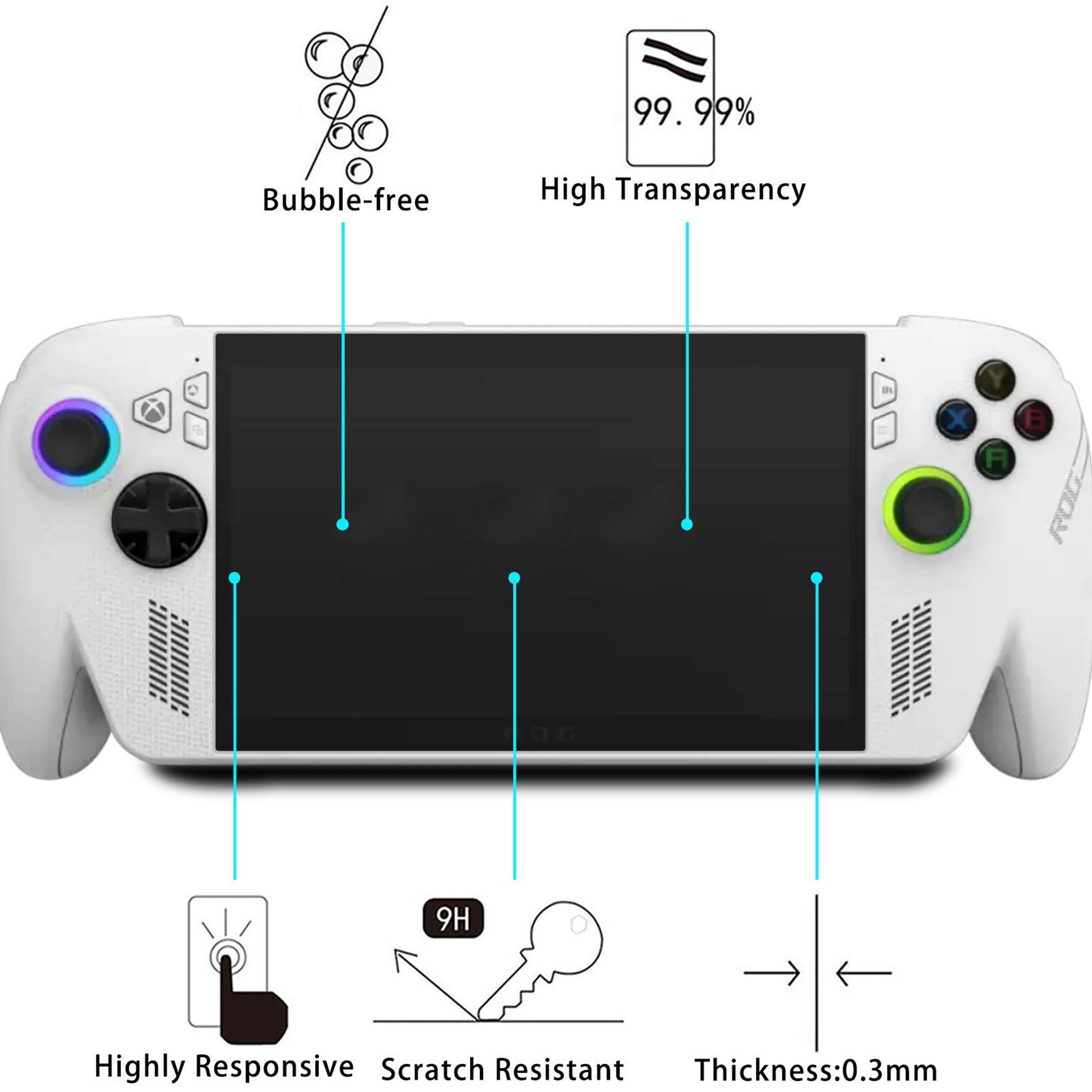 ASUS ROG Xbox Ally Tempered Glass Screen Protector 9H HD Anti Scratch Protective Film 2