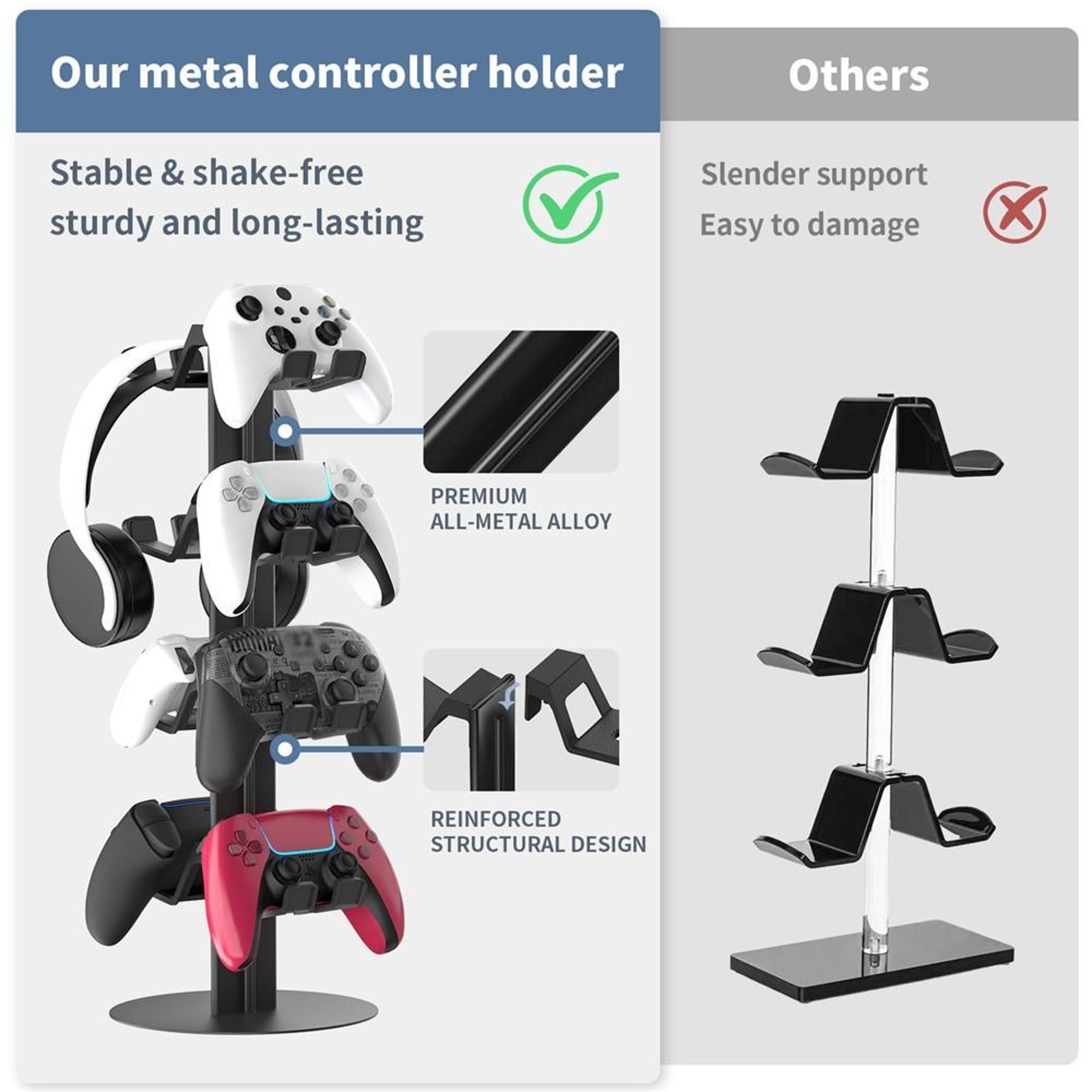 Universal Gaming Controller Stand Controller Holder For Xbox Switch Desk Organizer 3