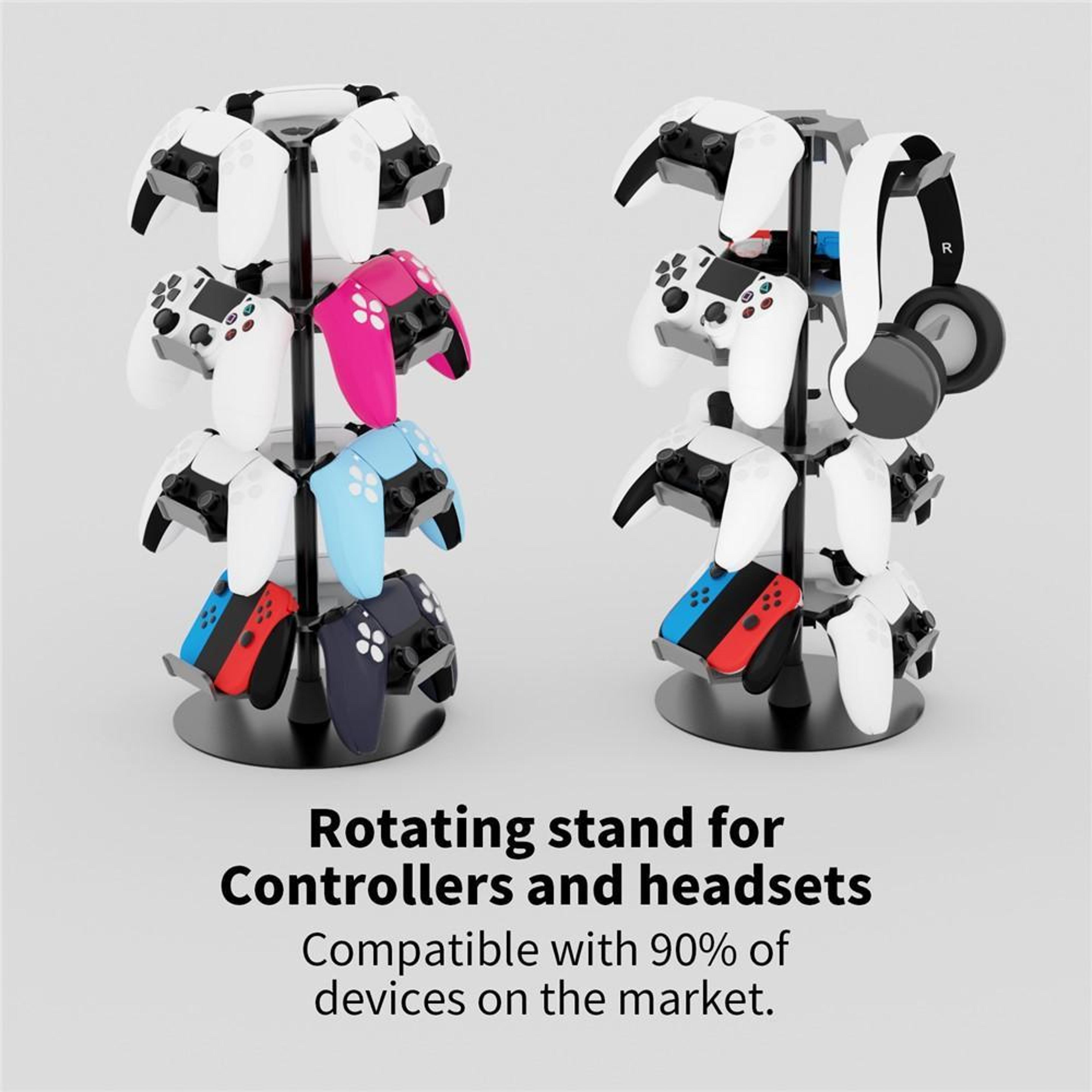Rotating Tier Gaming Controller Stand For PS5 Xbox Switch Controllers 1