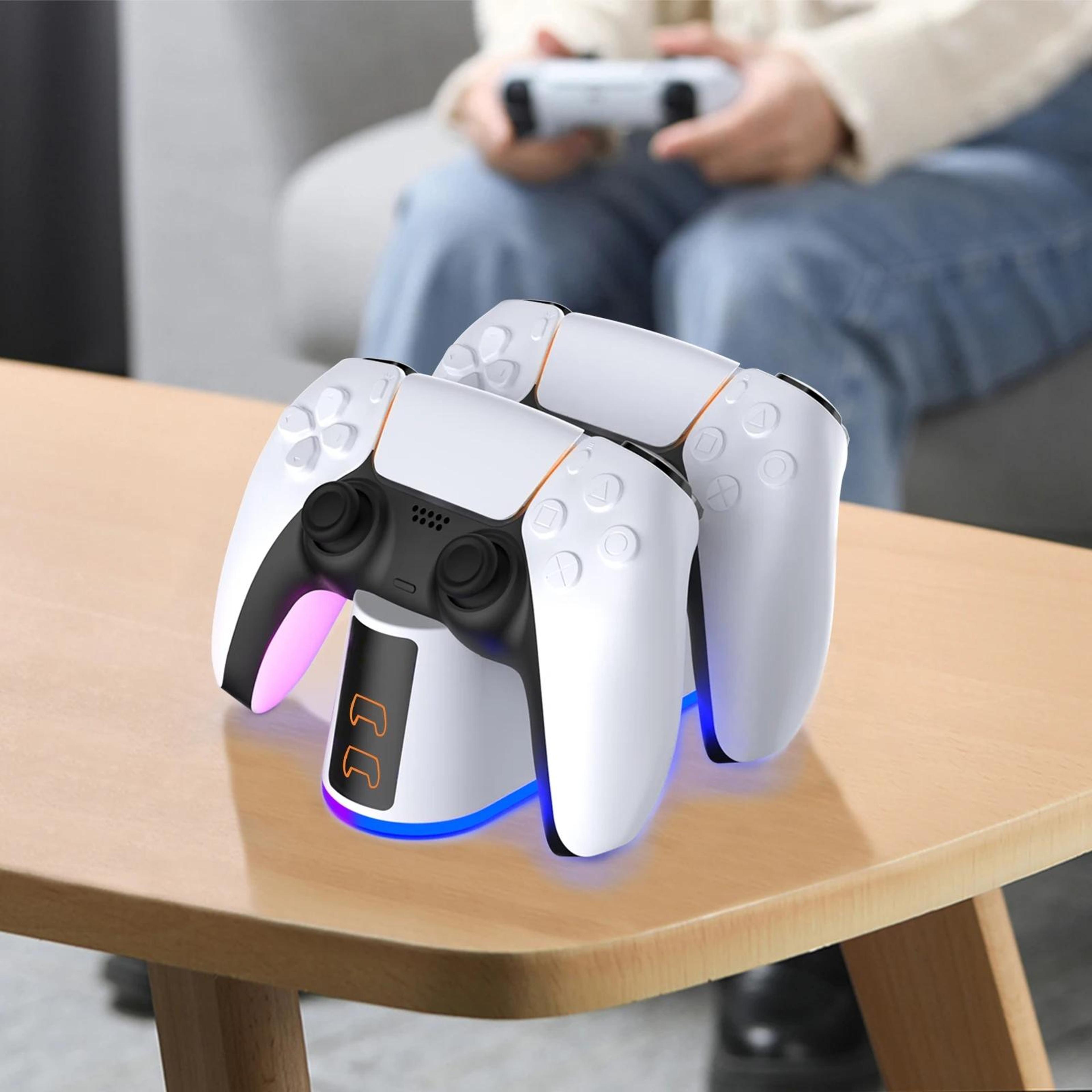 PS5 Dual Controller Charging Dock Fast Charging Station With LED RGB Light And Type C Input 5