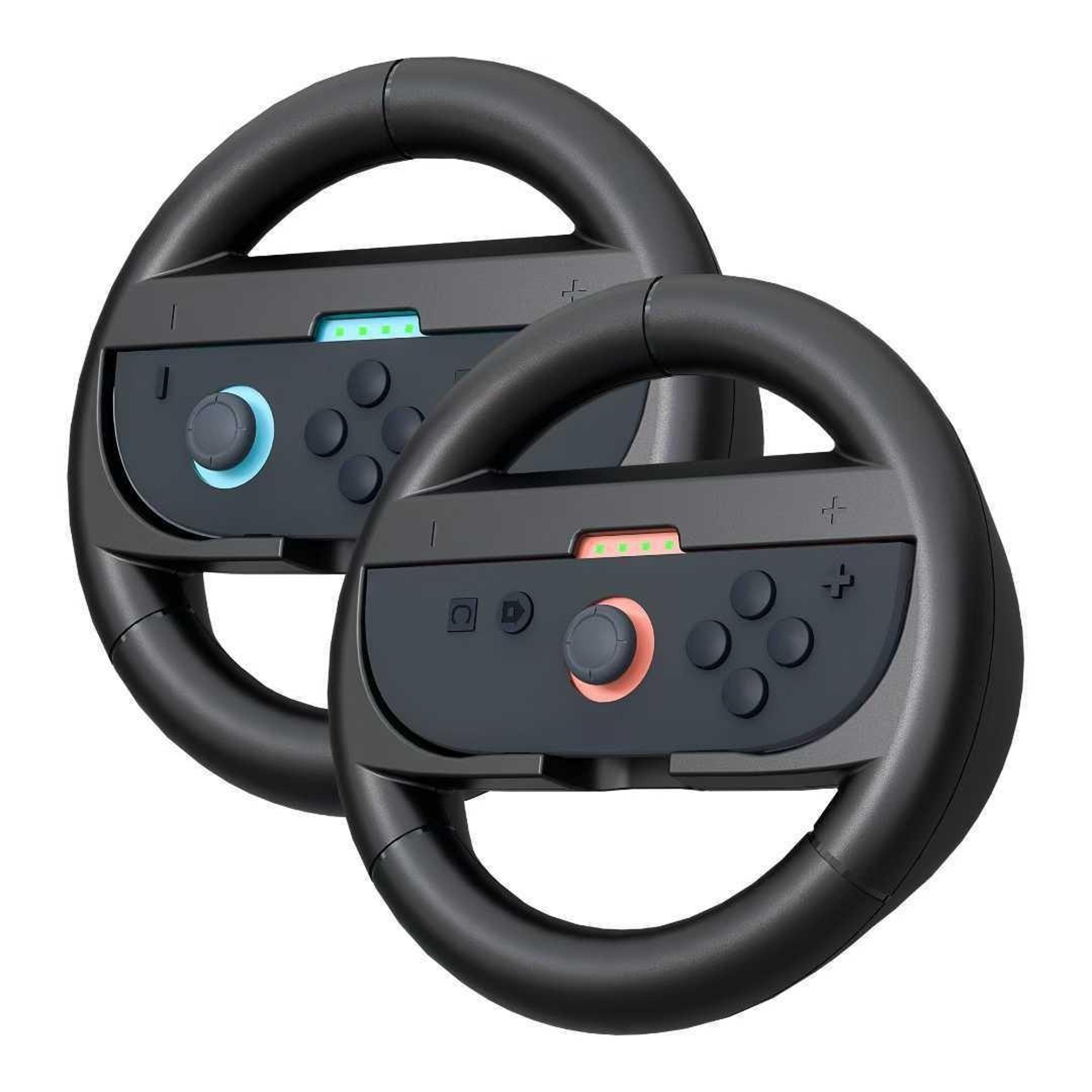 Nintendo Switch 2 Racing Steering Wheel Grip Set Dual Joy Con Controller Handles 6