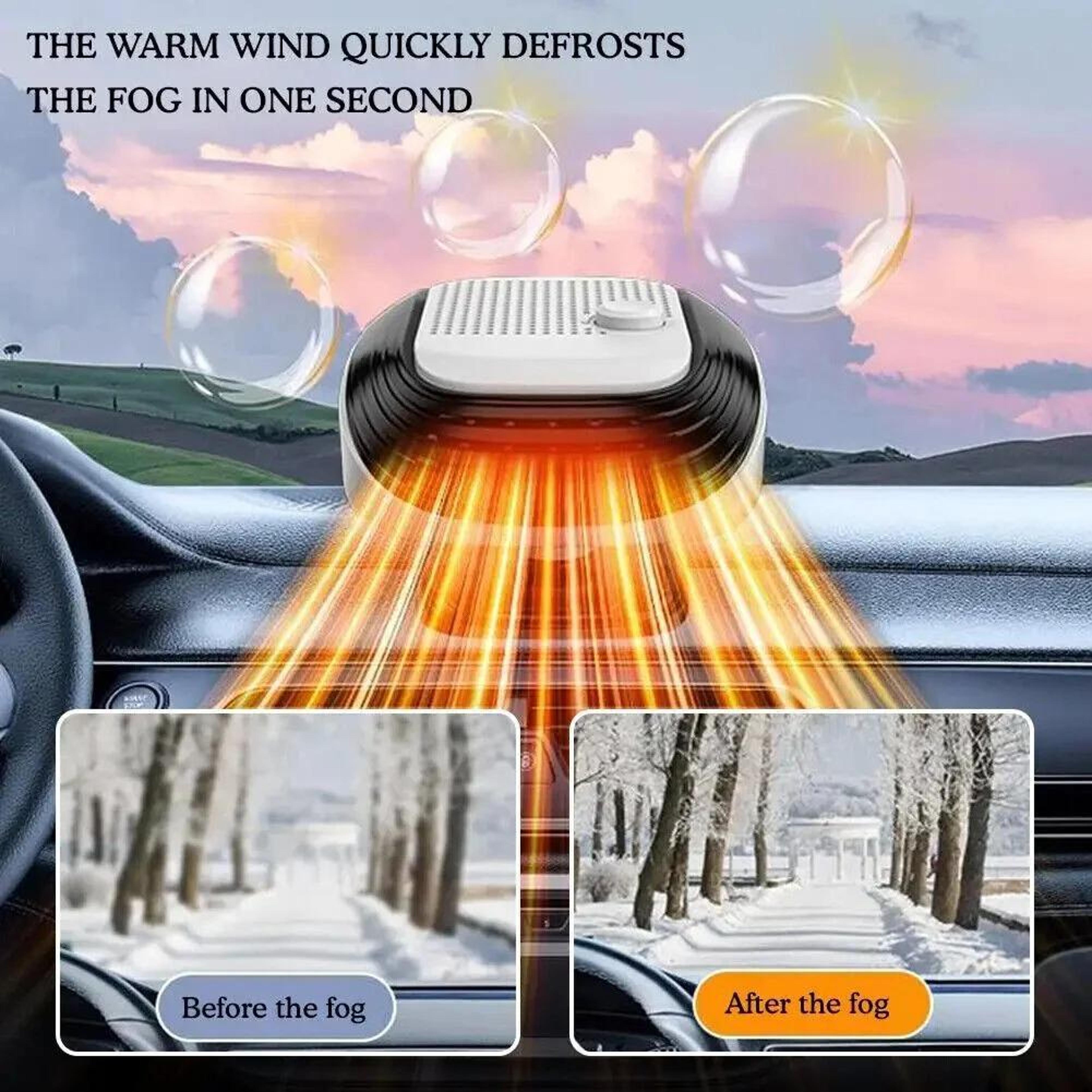 Car Heater Portable Car Windshield Defroster Fast Heating Glass Defogger Fan 5