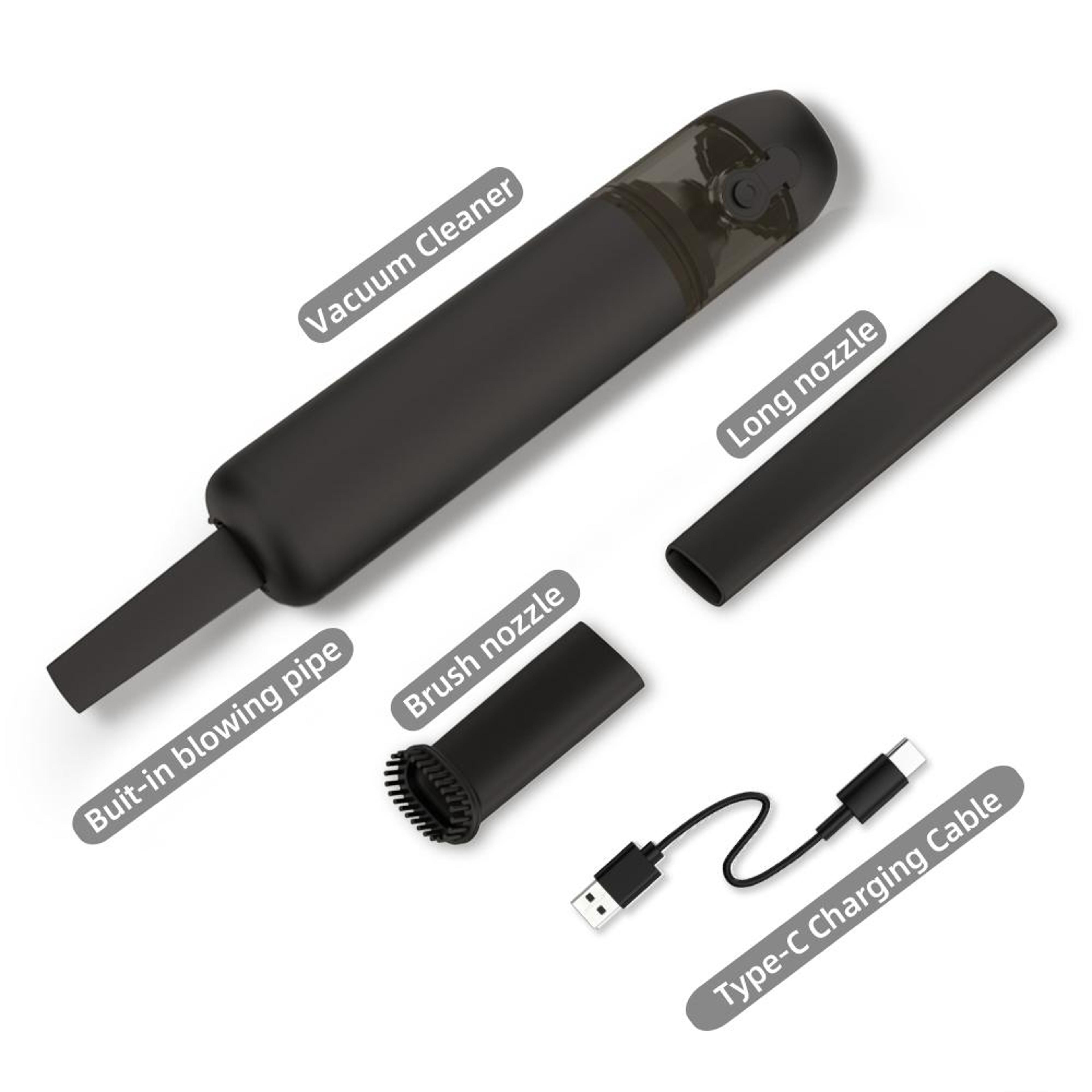 Cordless Car Vacuum Handheld Vacuum Cleaner With Air Blower And USB C Rechargeable Battery 6